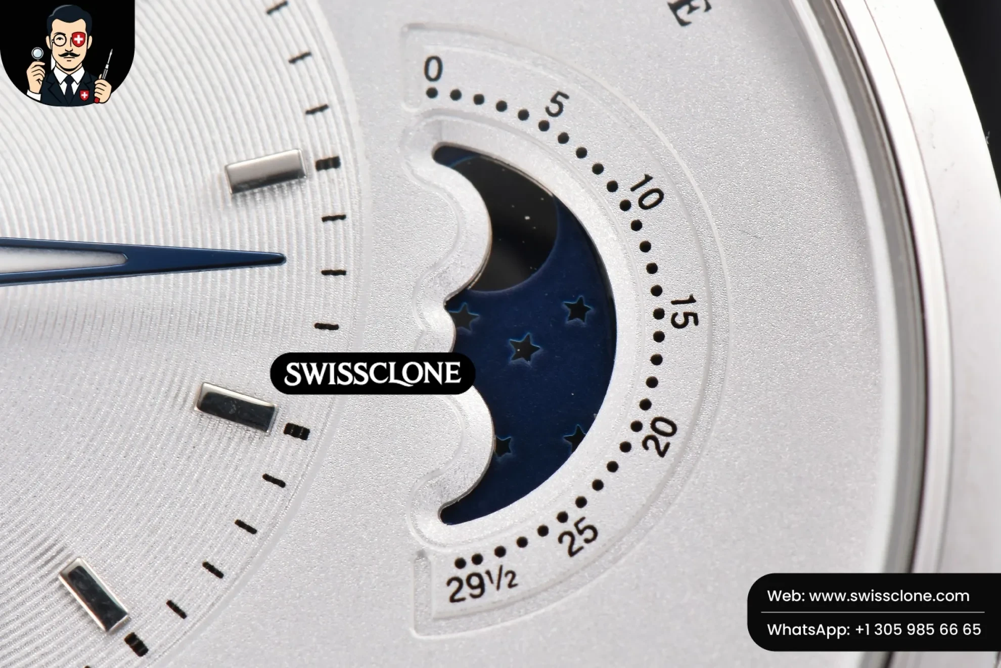 Rolex Glashütte Original Panomatic Lunar 40mm White Dial Black Leather 1:1 Super Clone  - Lateral Case Thickness Profile