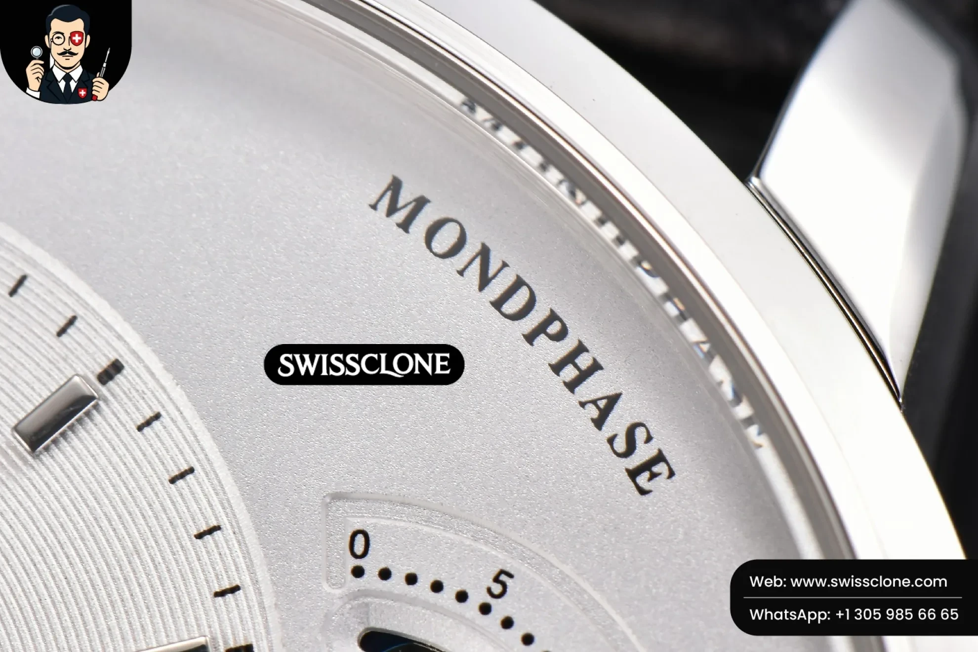 Rolex Glashütte Original Panomatic Lunar 40mm White Dial Black Leather 1:1 Super Clone  - Caseback & Cloned Calibre Movement