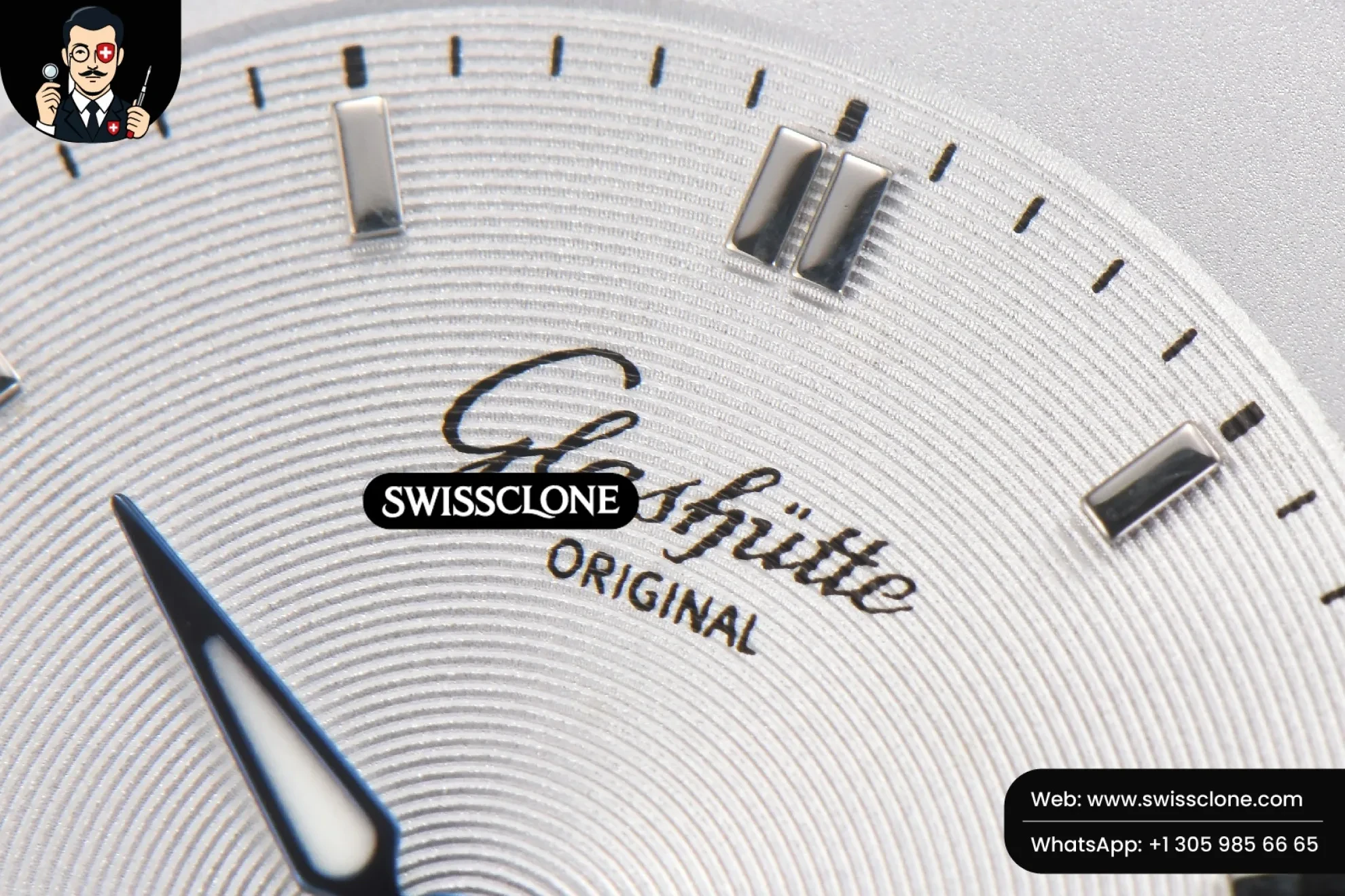 Rolex Glashütte Original Panomatic Lunar 40mm White Dial Black Leather 1:1 Super Clone  - Clasp & Bracelet Finishing