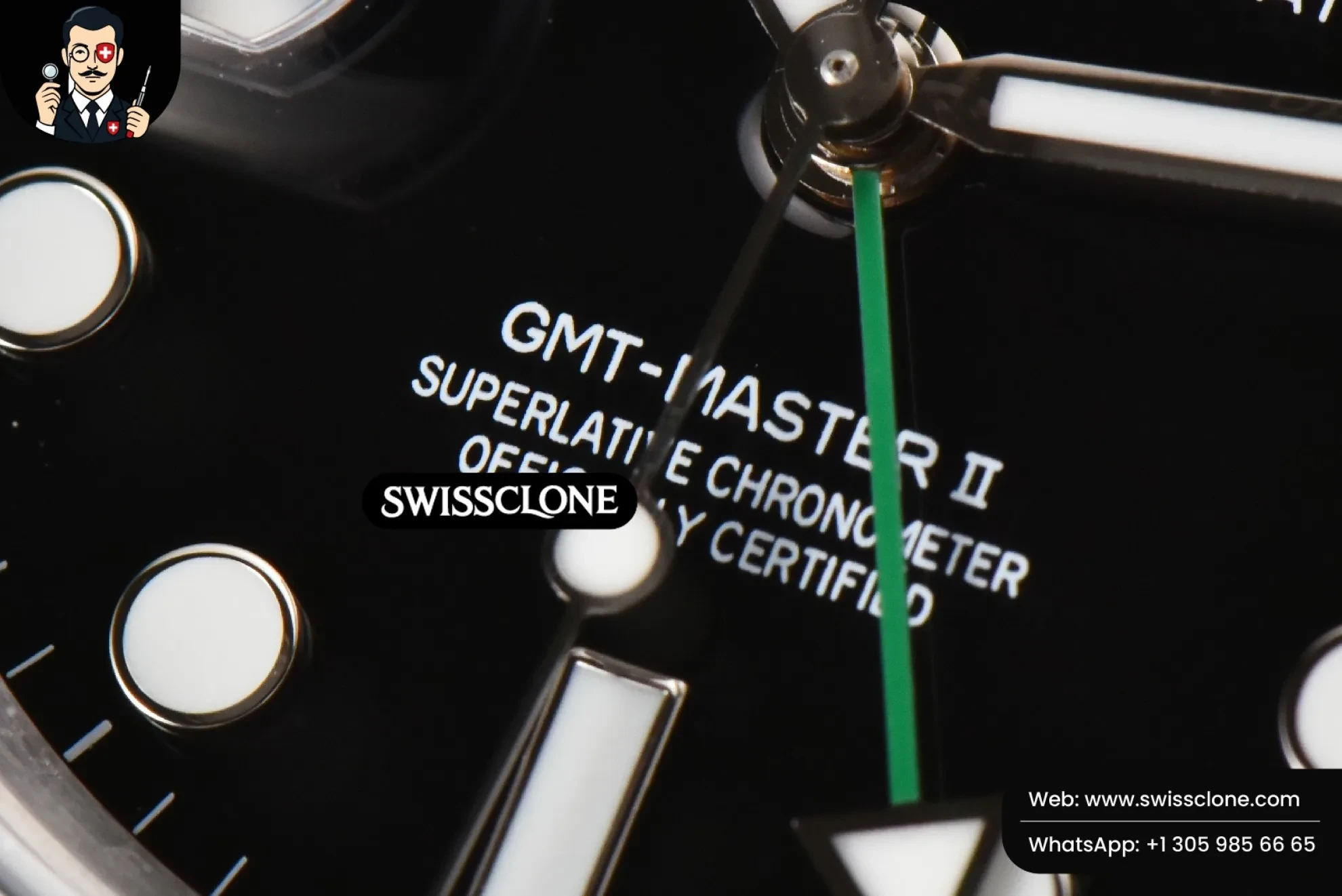 Rolex GMT Master II 126720 VTNR 904L V9F Sprite Black/Green Jubilee SH3285 1:1 Super Clone - Lateral Case Thickness Profile