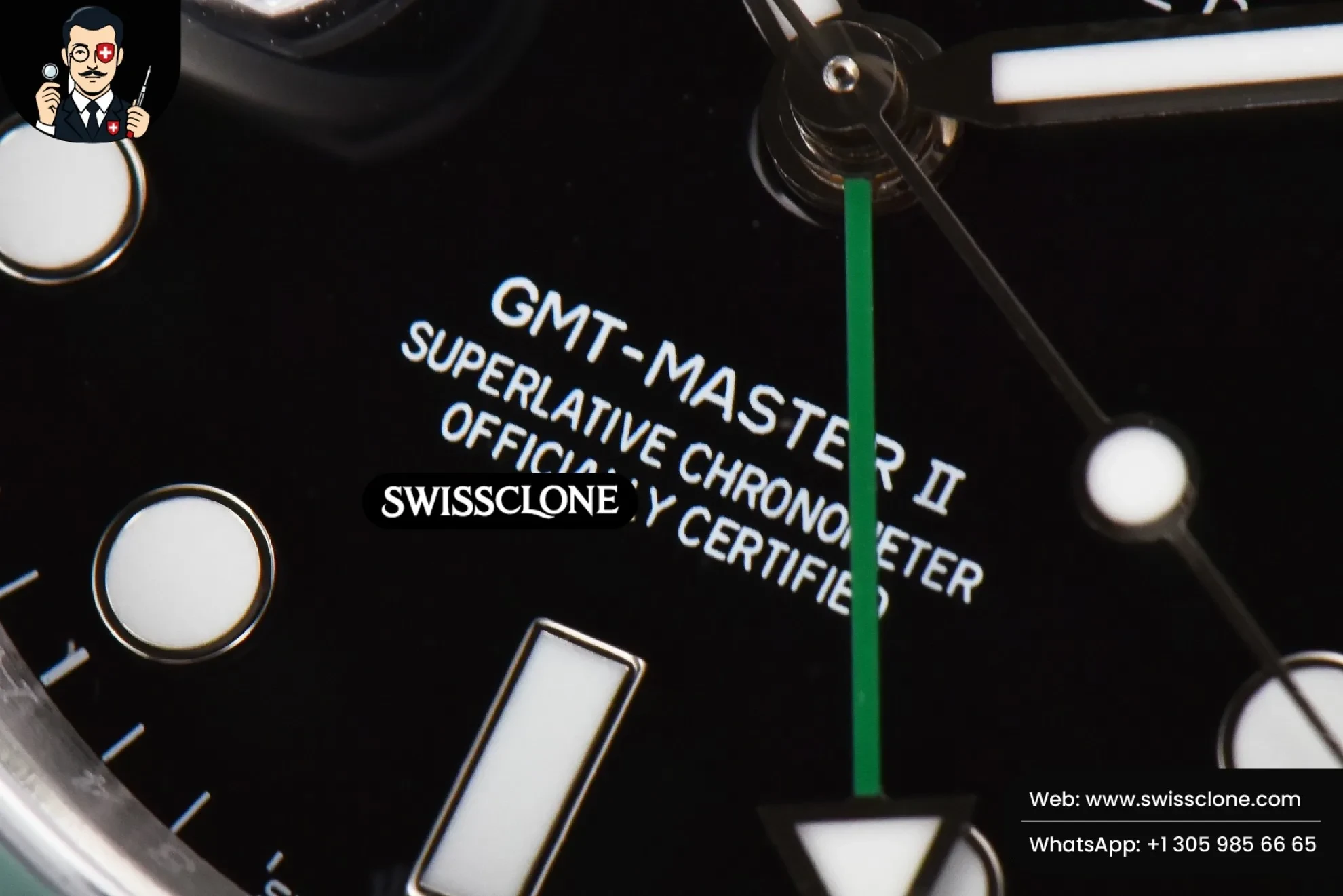 Rolex GMT Master II 126720 VTNR 904L V9F Sprite Black/Green Oyster SH3285 1:1 Super Clone - Lateral Case Thickness Profile