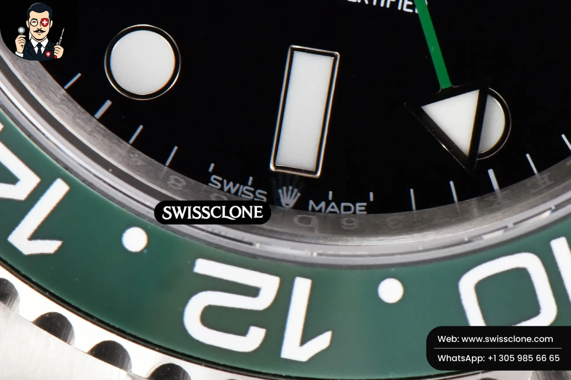 Rolex GMT Master II 126720 VTNR 904L V9F Sprite Black/Green Oyster SH3285 1:1 Super Clone - On-Wrist Presence View