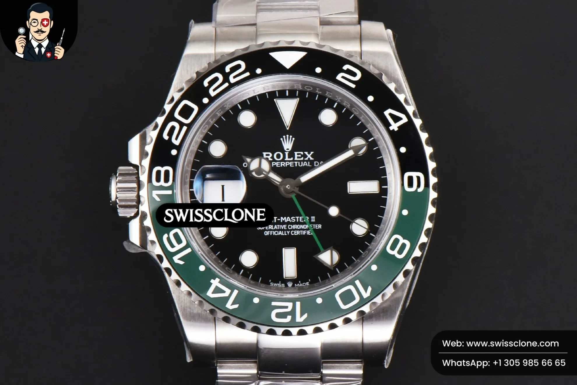 Rolex GMT Master II 126720 VTNR 904L V9F Sprite Black/Green Oyster SH3285