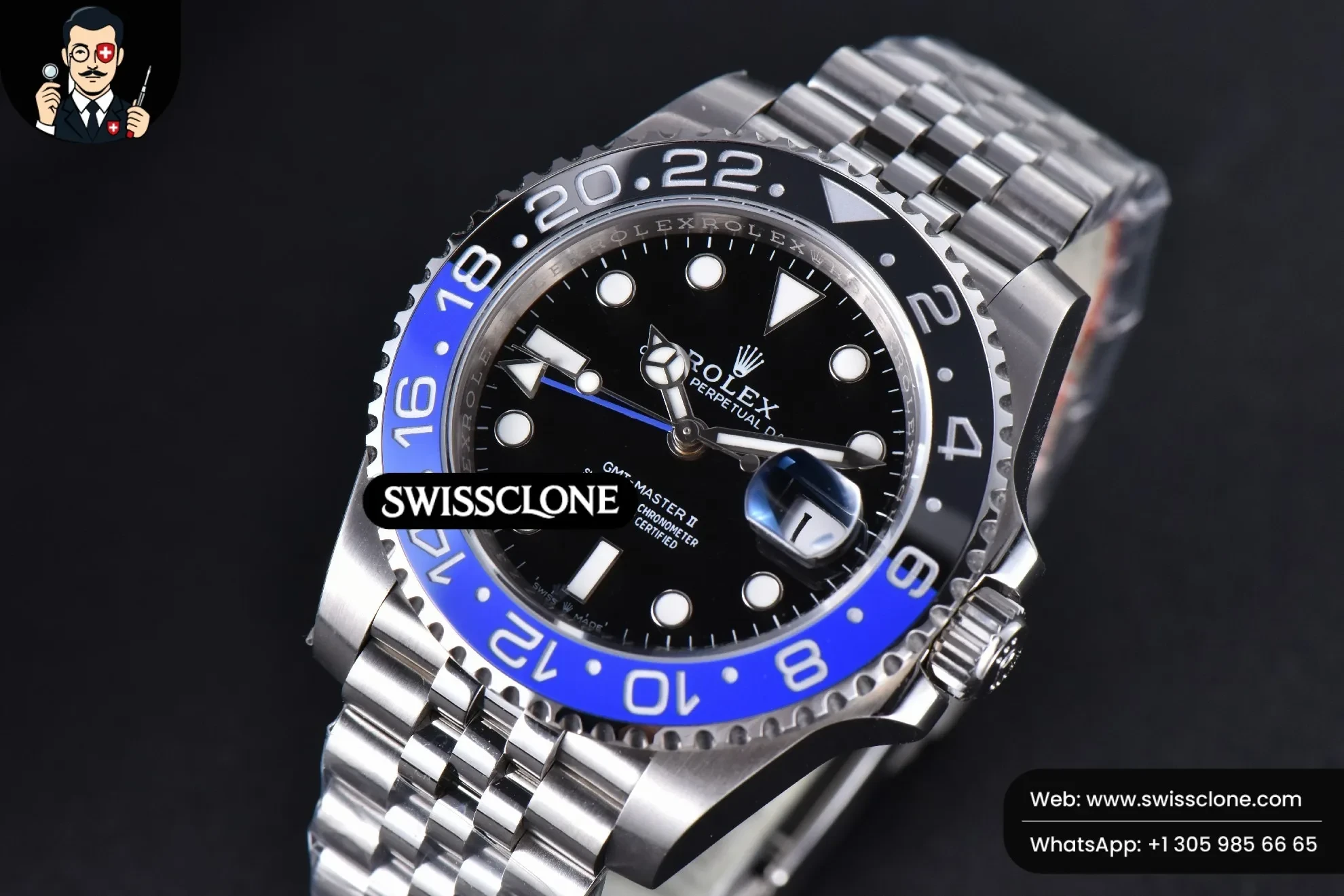 Rolex GMT Master V9F 126710 BLNR Black DIial Jubilee 1:1 Super Clone - Clasp & Bracelet Finishing