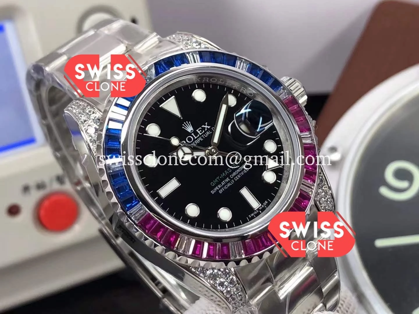 Rolex GMT Masters II Diamond Bezel in 904L Case 1:1 Super Clone - Clasp & Bracelet Finishing