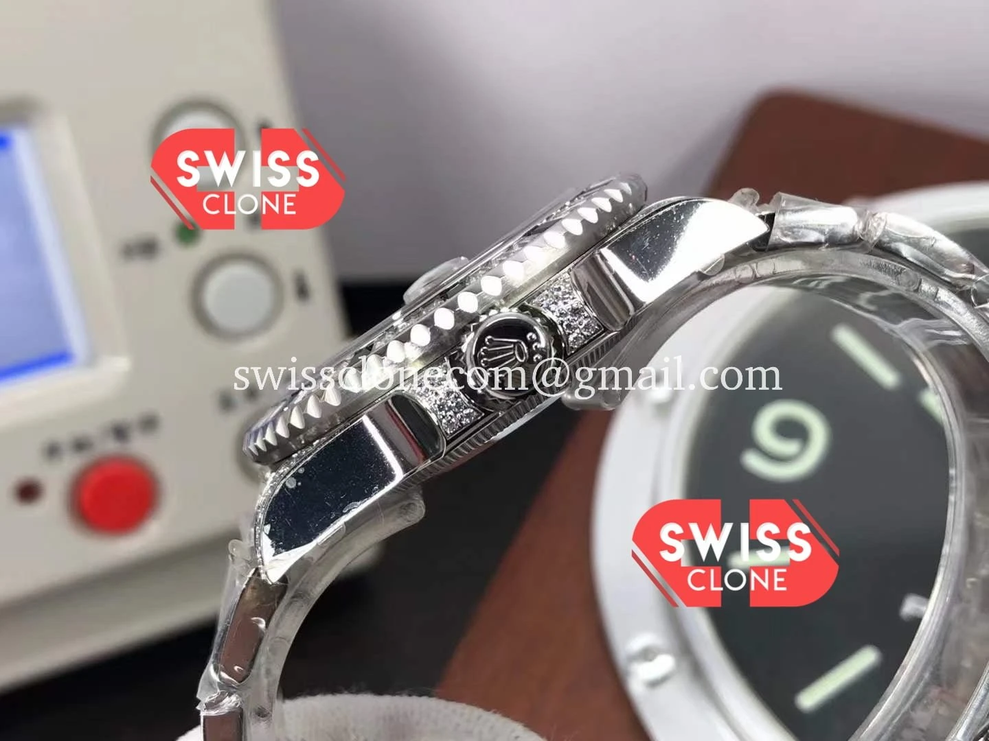 Rolex GMT Masters II Diamonds in 904L Case 1:1 Super Clone - Lateral Case Thickness Profile
