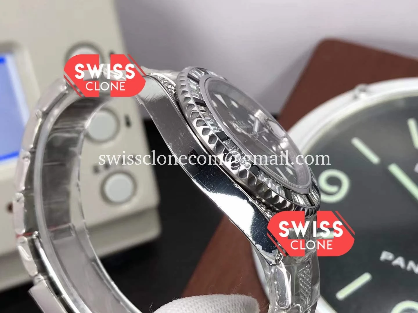 Rolex GMT Masters II Diamonds in 904L Case 1:1 Super Clone - Caseback & Cloned Calibre Movement