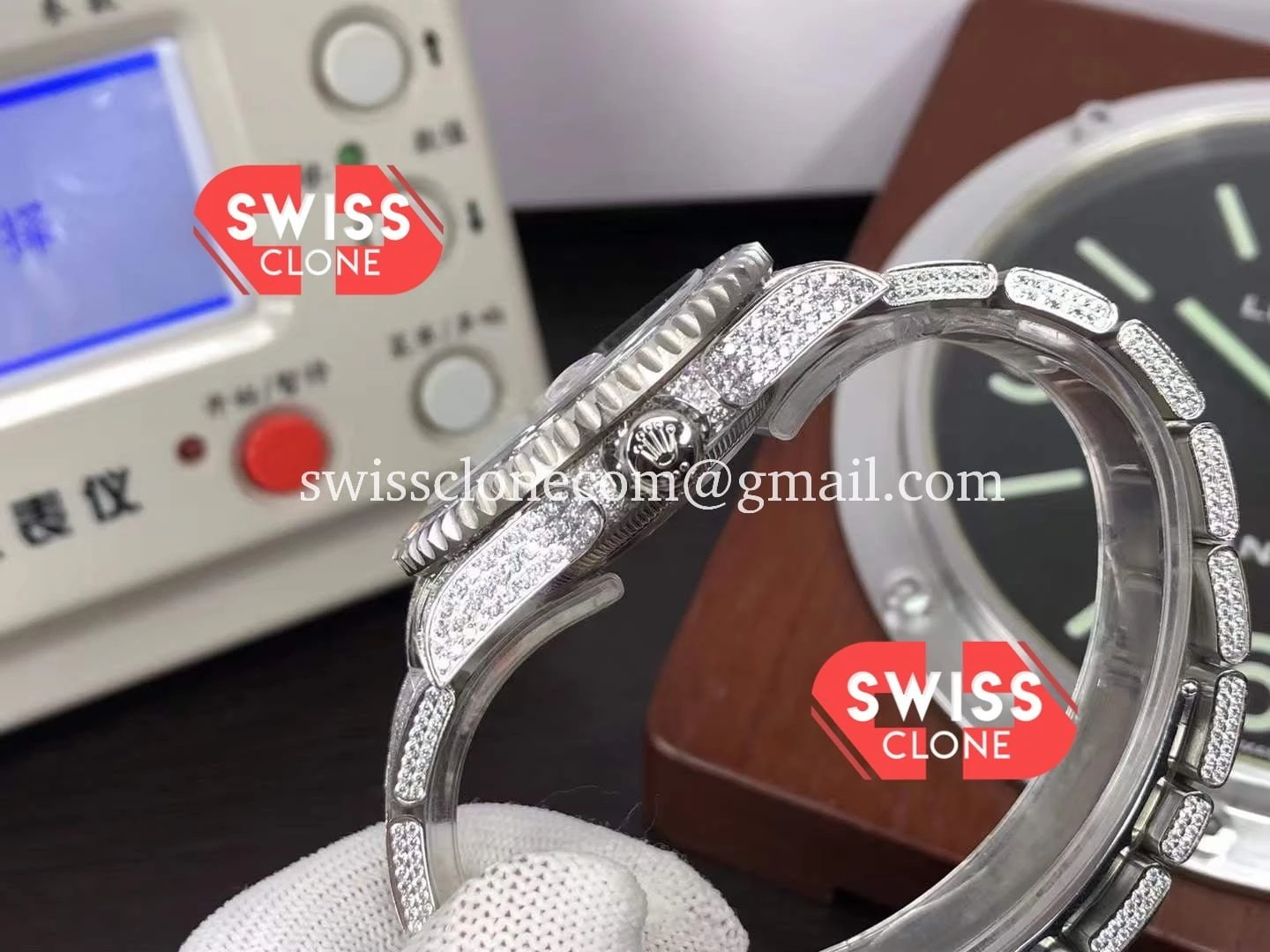 Rolex GMT Masters II Full Iced Out 1:1 Super Clone - Lateral Case Thickness Profile