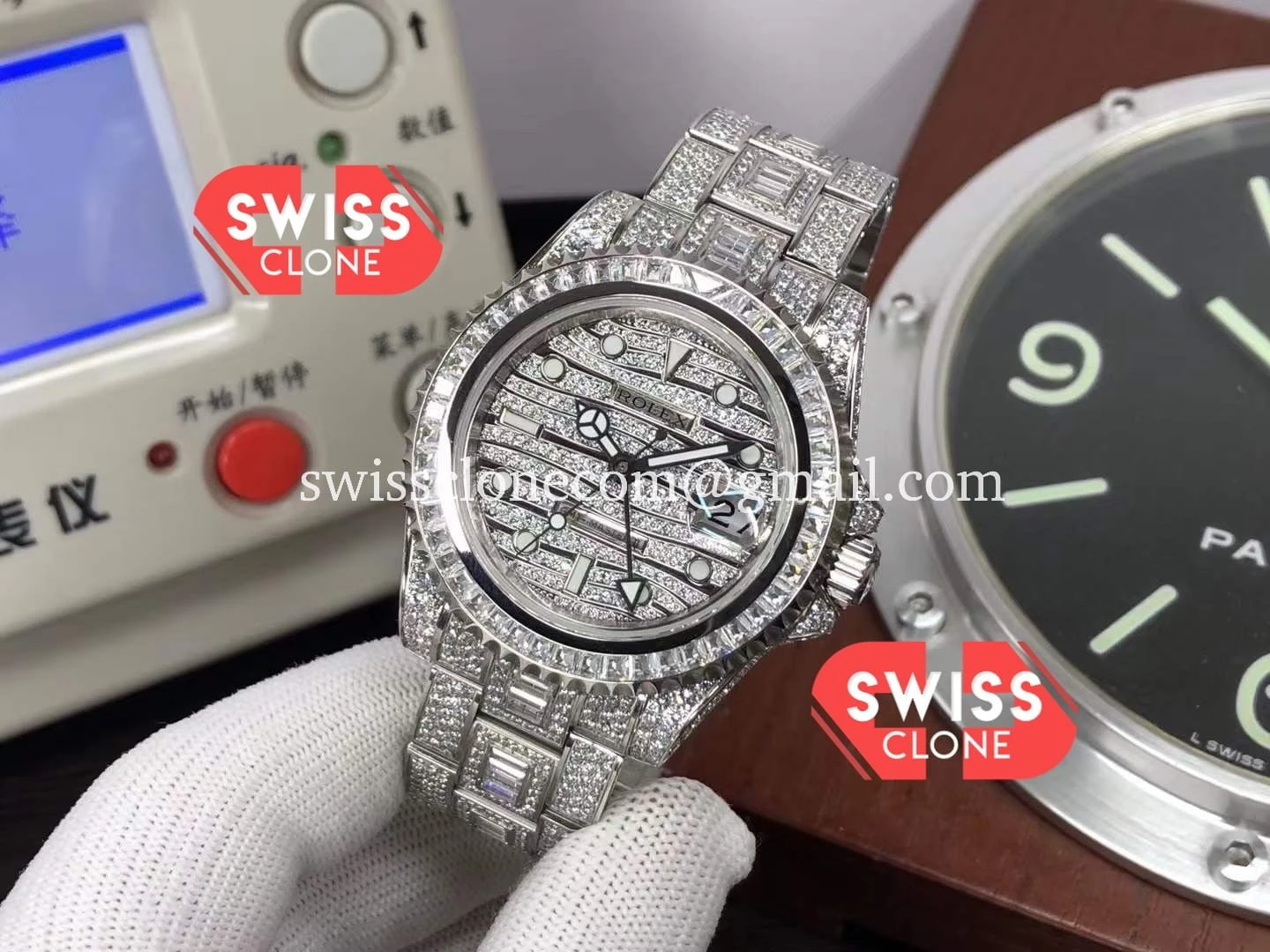 Rolex GMT Masters II Full Iced Out 1:1 Super Clone - Bezel & Case Profile