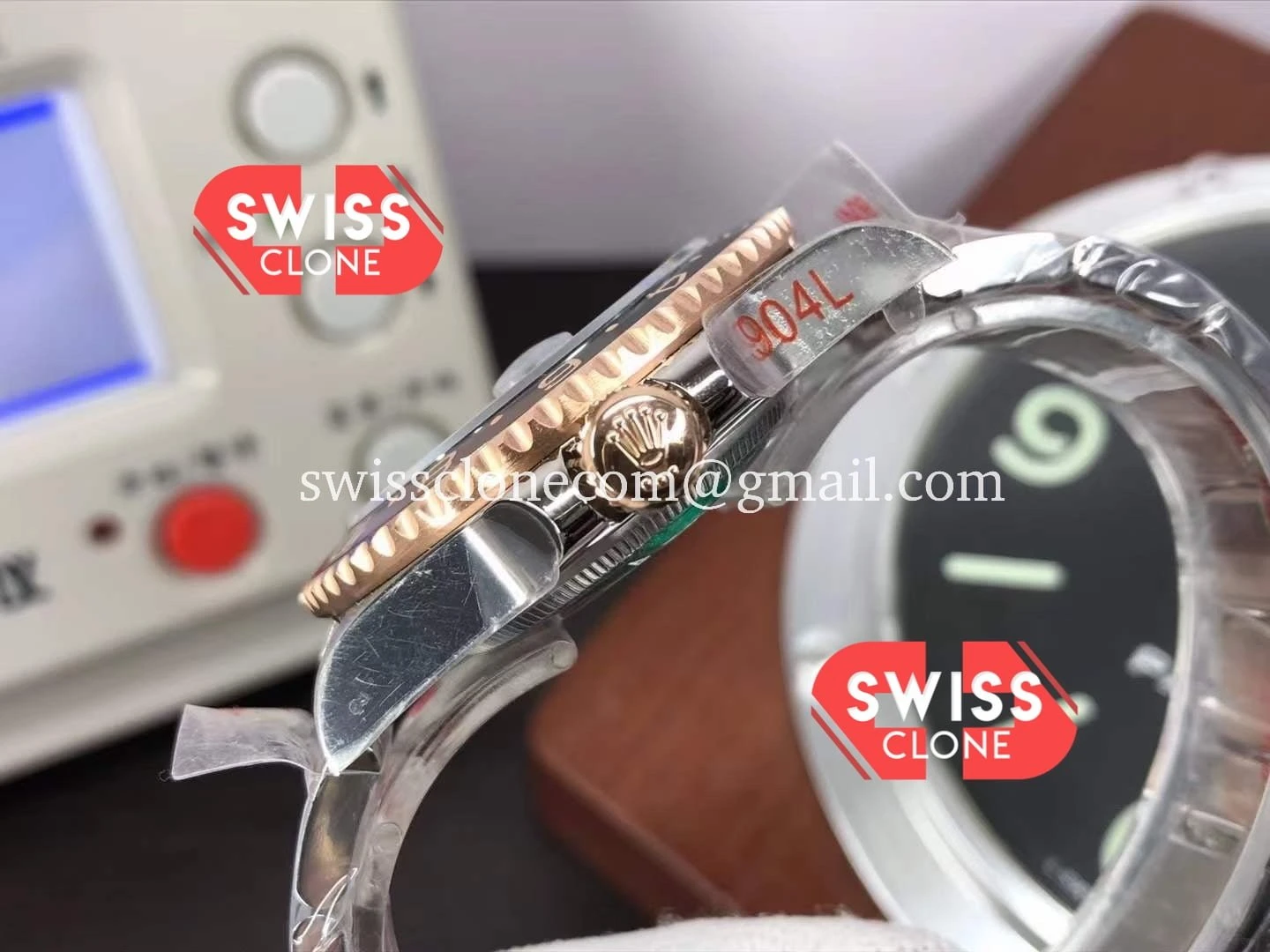 Rolex GMT Masters II M126711CHNR-0002 Everose Two Tone (SW-21363) 1:1 Super Clone - Crown Guard & Case Thickness Profile
