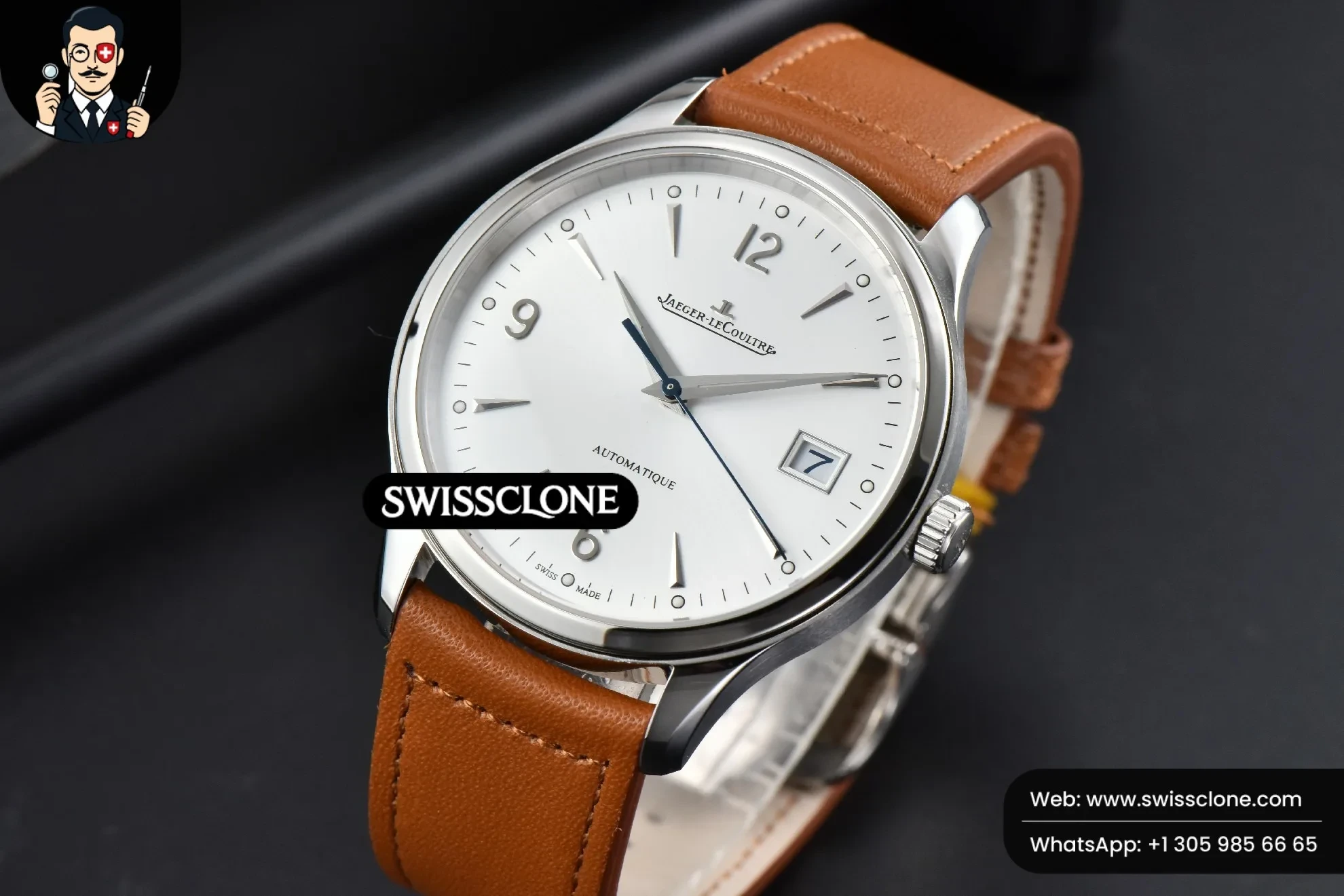 Rolex Jaeger LeCoultre Master Control Q4018420 40mm White Dial Brown Leather 1:1 Super Clone - Bezel & Case Profile