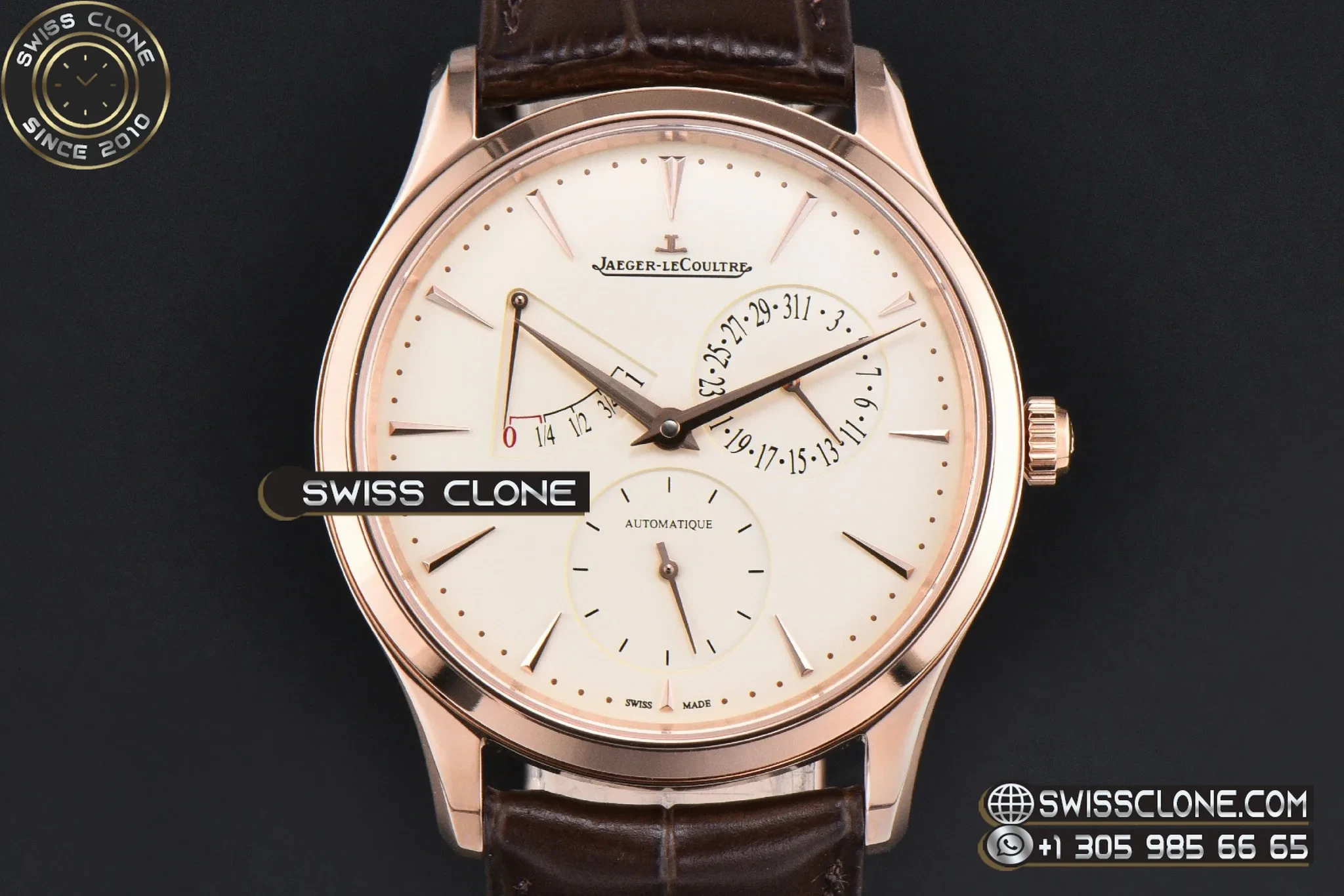 Jaeger-LeCoultre Master Ultra Thin Power Reserve 39mm Cream Dial Brown Leather DD938