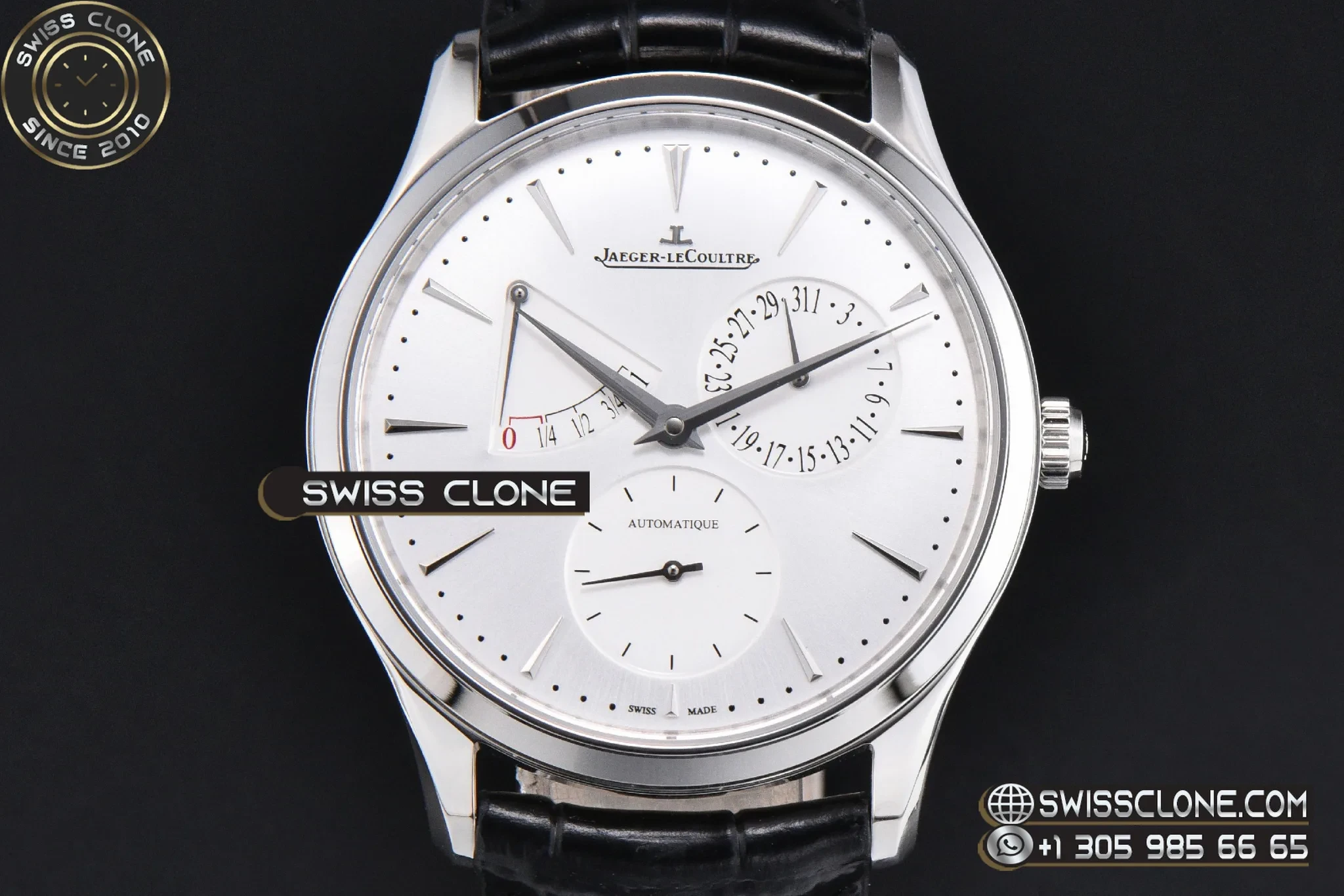 Jaeger-LeCoultre Master Ultra Thin Power Reserve 39mm Silver Dial Black Leather DD938