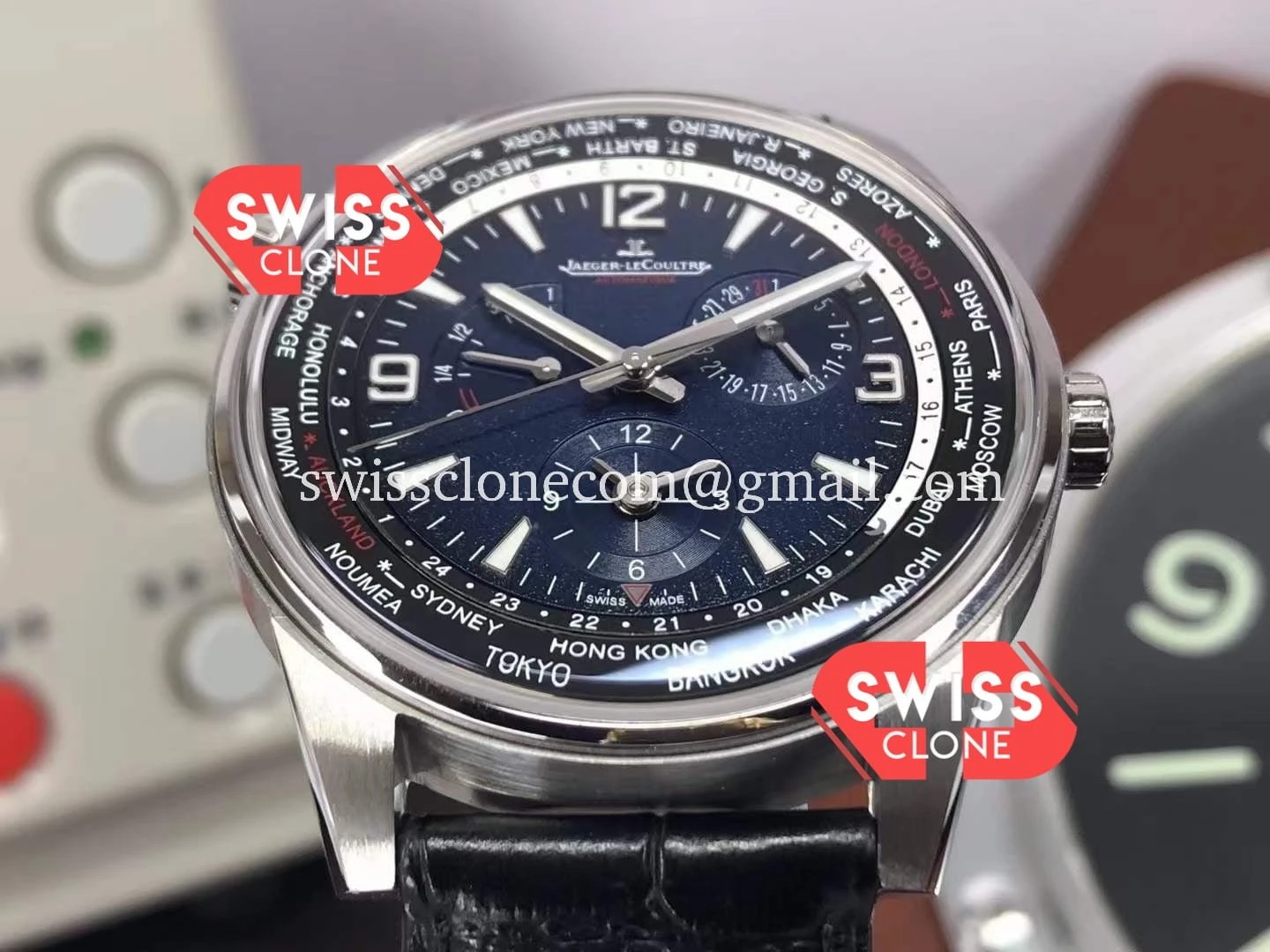 Rolex Jaeger LeCoultre Polaris Geographic 904847J Steel Case 1:1 Super Clone - Caseback & Cloned Calibre Movement