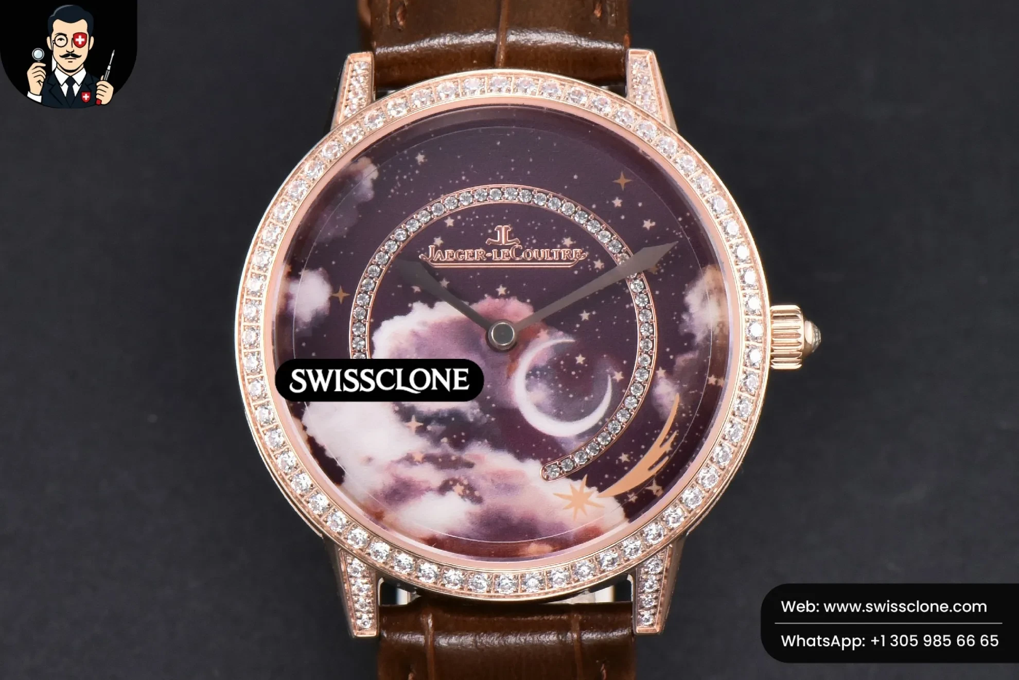 Jaeger-LeCoultre Rendez-Vous 36mm KZF Diamond Sky Brown Dial Brown Leather 9015