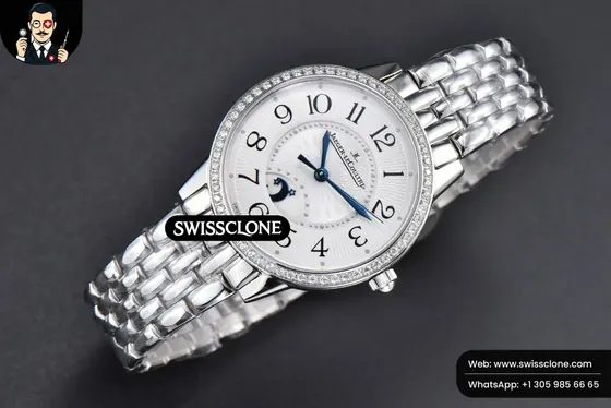 Rolex Jaeger LeCoultre Rendez Vous Night & Day 34mm Diamond White Textured Dial 1:1 Super Clone - Bezel & Case Profile