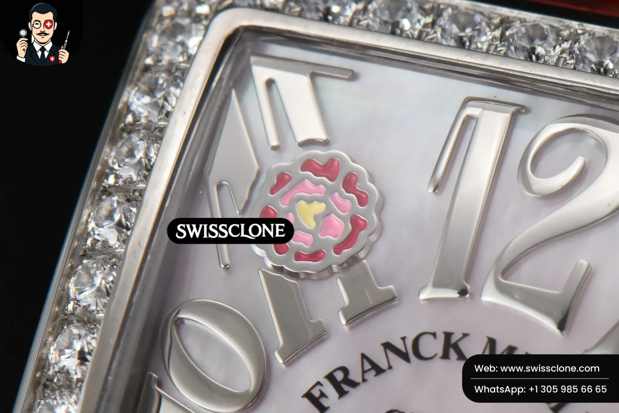 Rolex Long Island Ladies 26mm Diamond MOP Dial Red Leather Ronda Quartz 1:1 Super Clone - Clasp & Bracelet Finishing