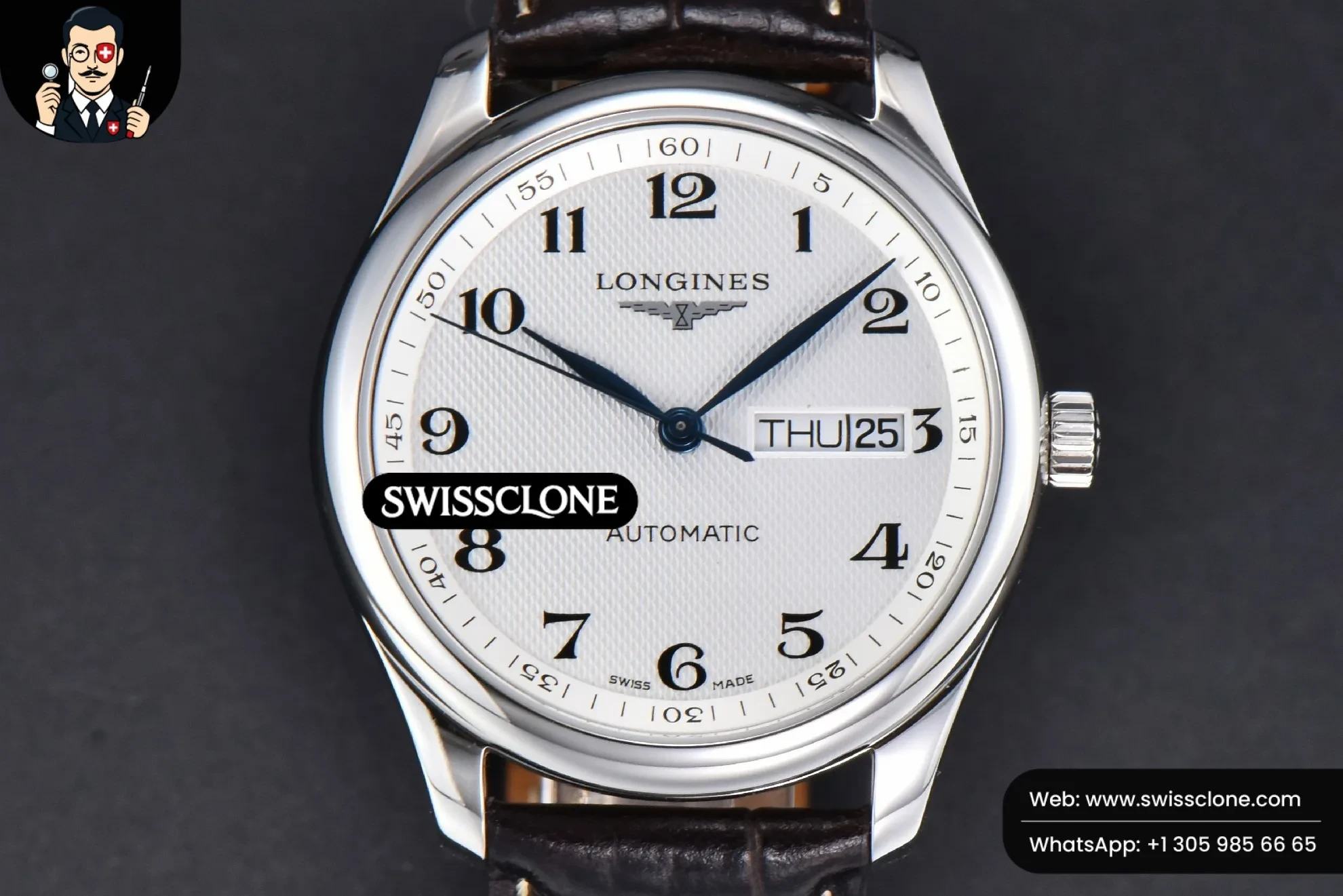 Longines Master Automatic 40mm LGF White Dial Leather