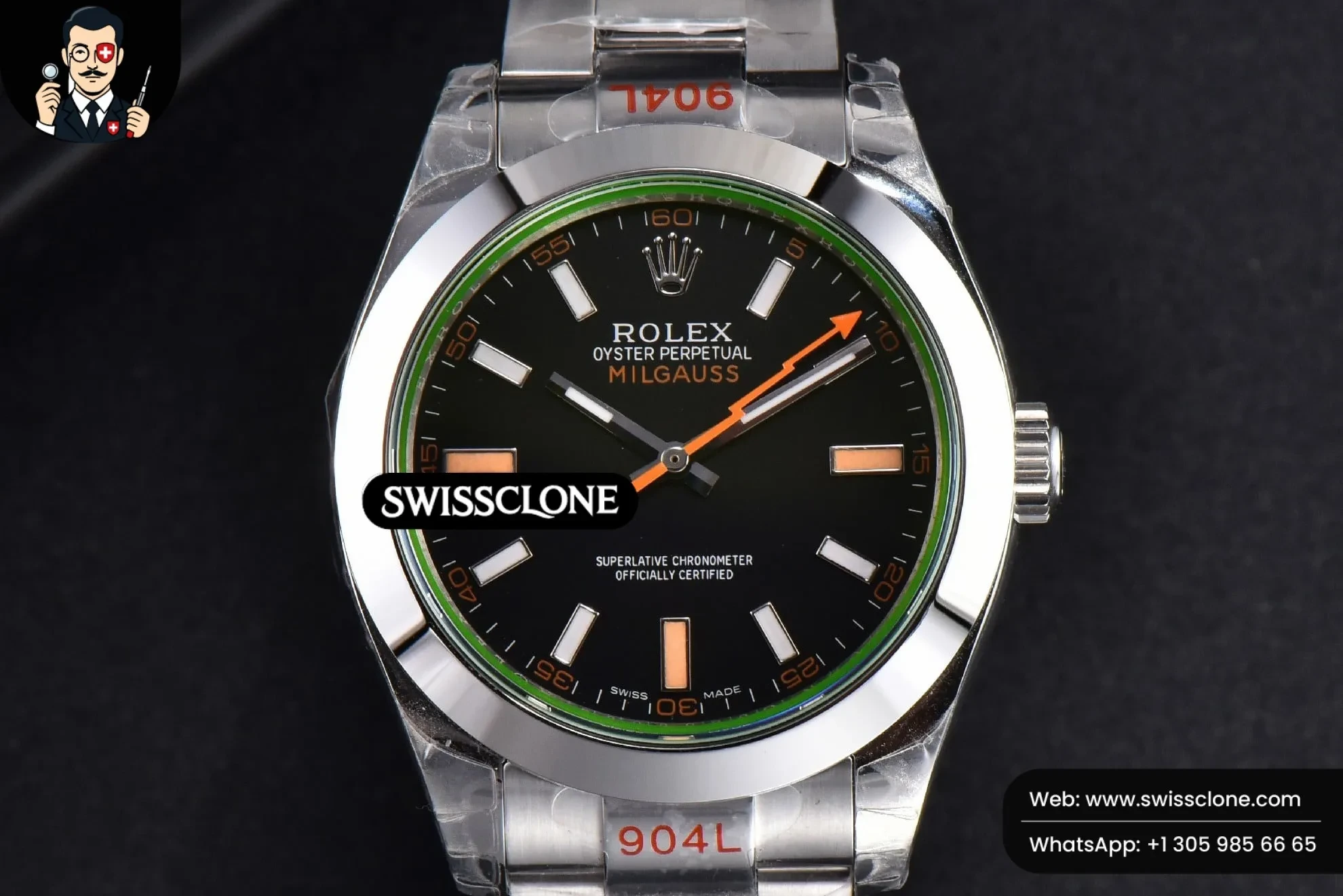 Rolex Milgauss 116400 40mm 904L Black Dial SH3131