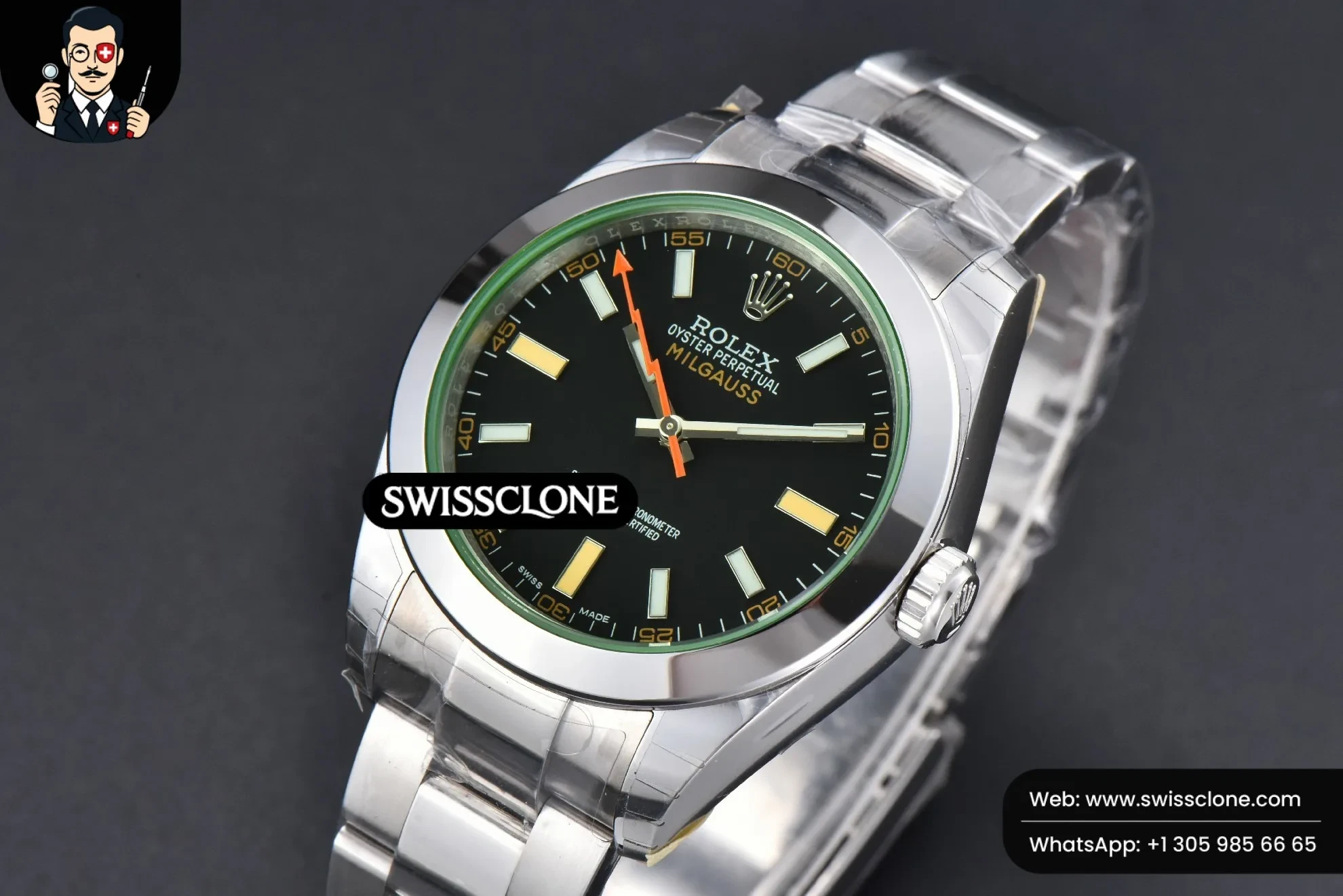 Rolex Milgauss 116400 GV 40mm 904L GSF Black Dial 1:1 Super Clone - Clasp & Bracelet Finishing