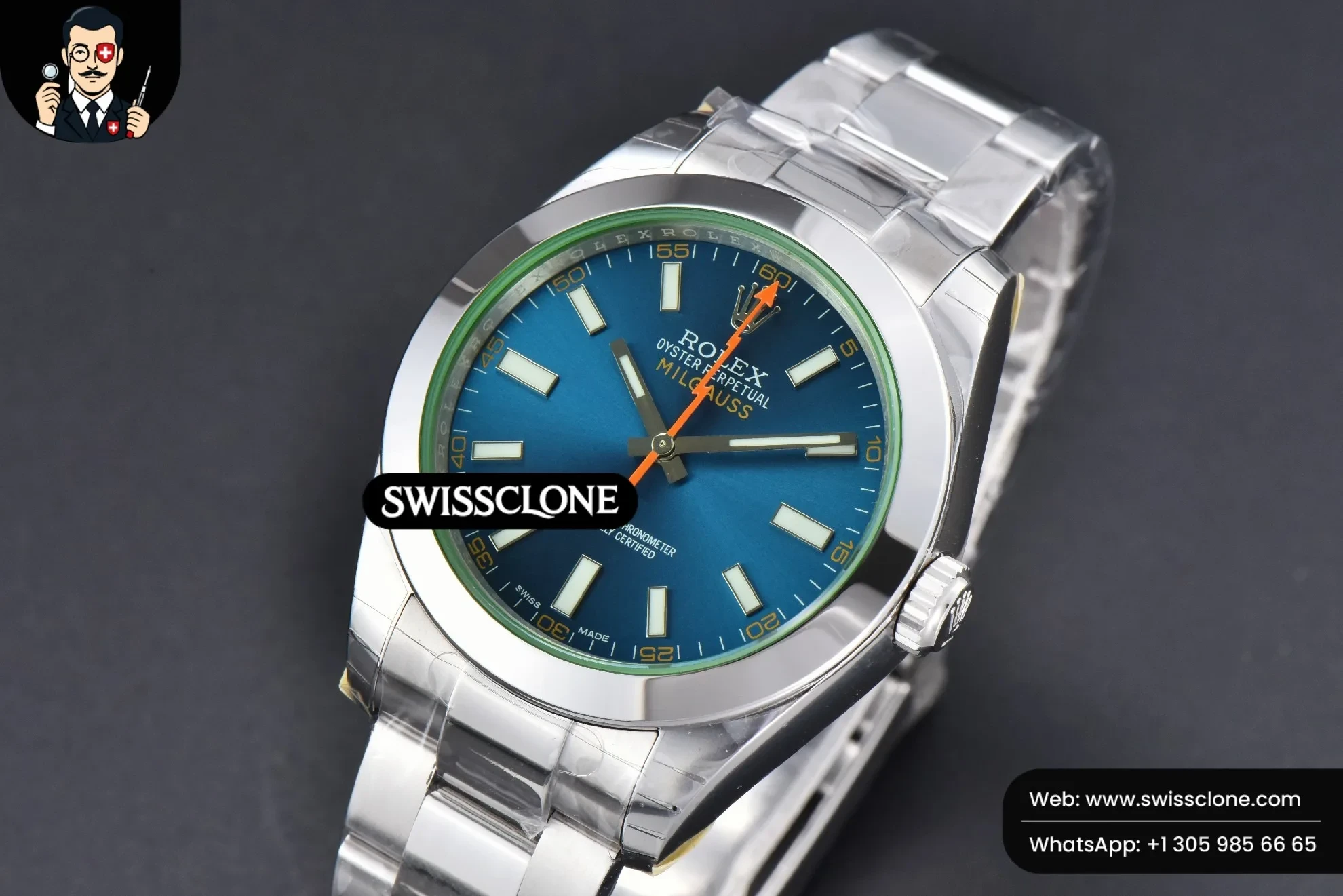 Rolex Milgauss 116400 GV 40mm 904L GSF Blue Dial 1:1 Super Clone - Clasp & Bracelet Finishing