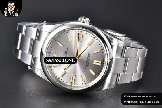 Rolex Oyster Perpetual 124300 41mm 904L Silver Dial Oyster VS3235 1:1 Super Clone - Bezel & Case Profile