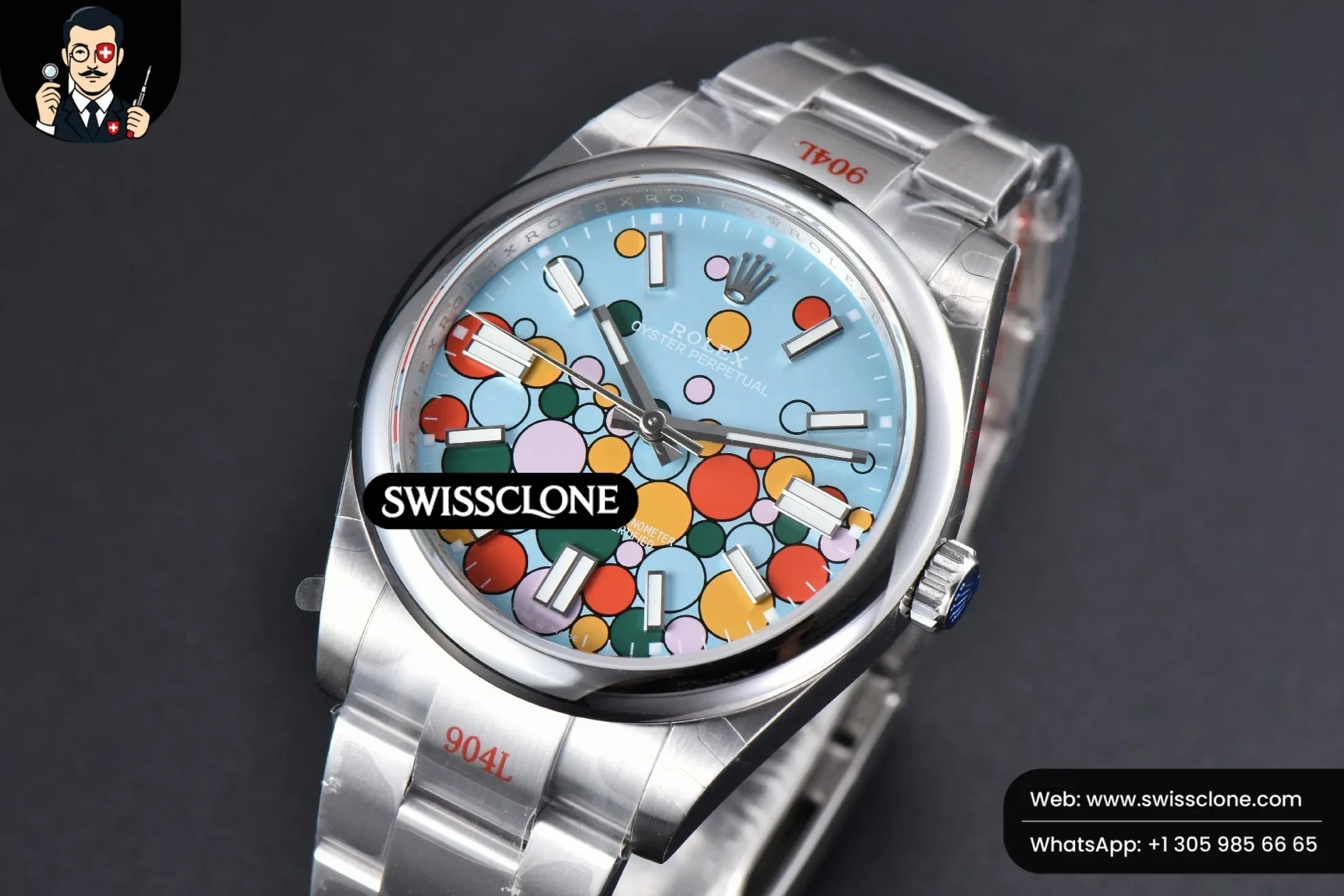 Rolex Oyster Perpetual 124300 41mm 904L Tiffany Ballon Blue DiaL 2824 1:1 Super Clone - Bezel & Case Profile