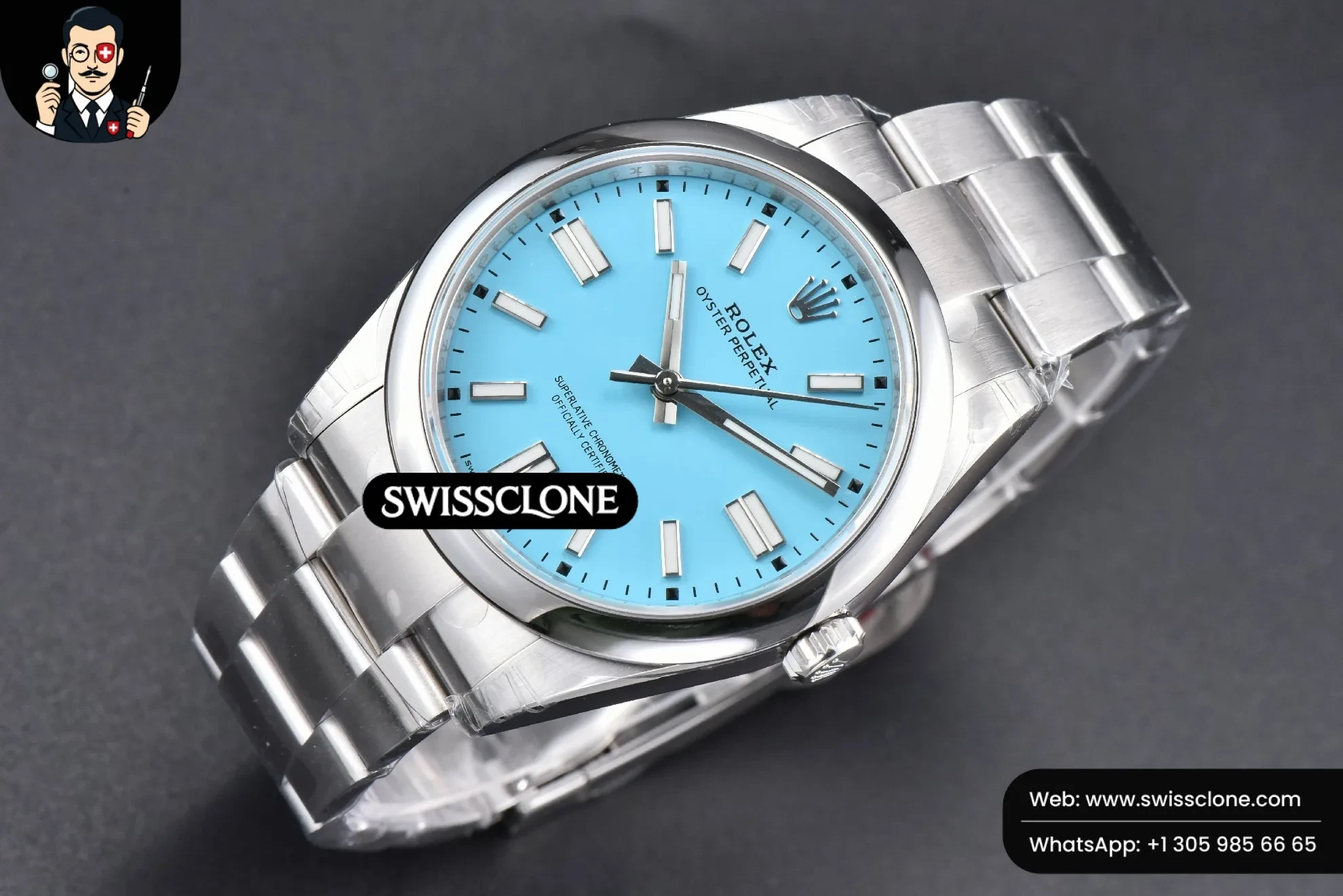 Rolex Oyster Perpetual 124300 41mm 904L Tiffany Dial Oyster VS3235 1:1 Super Clone - Bezel & Case Profile