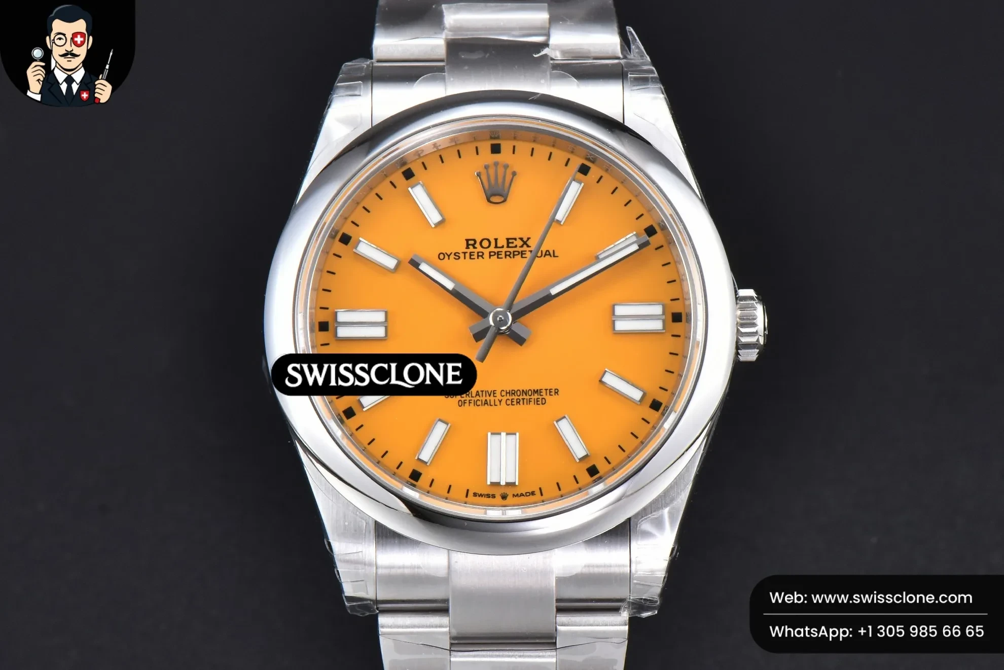 Rolex Oyster Perpetual 124300 41mm 904L Yellow Dial Oyster VS3235