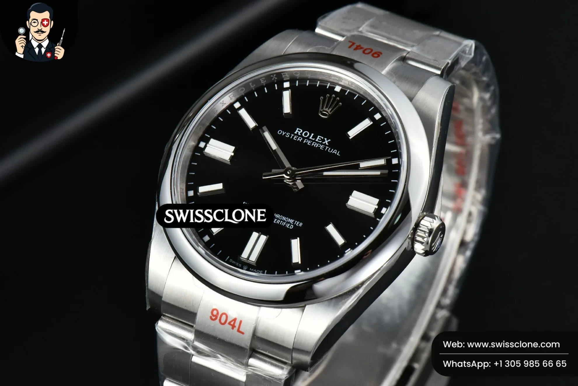 Rolex Oyster Perpetual 124300 41mm Black Dial 1:1 Super Clone - Bezel & Case Profile