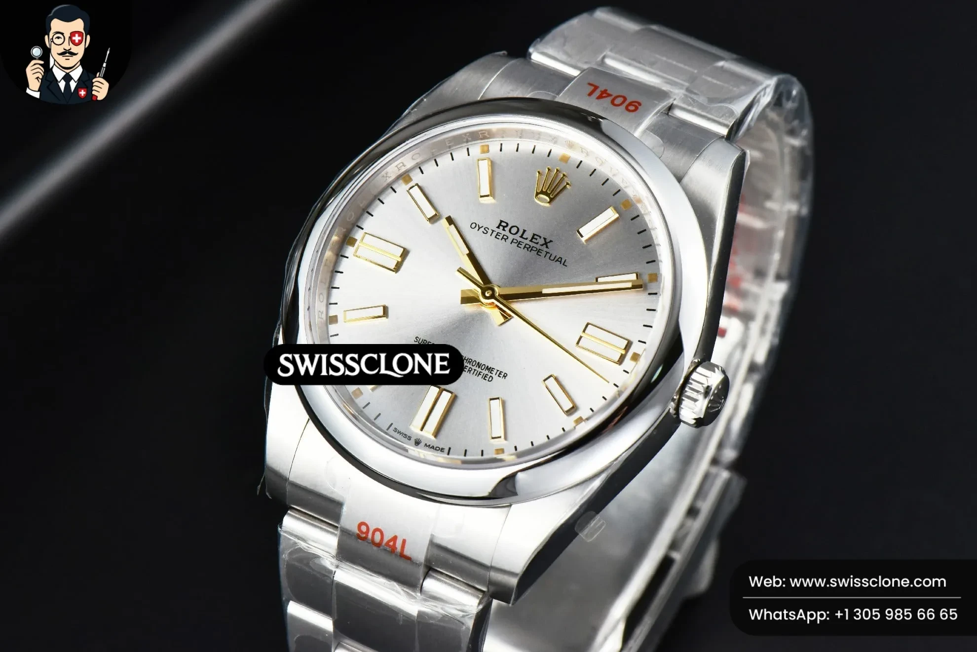 Rolex Oyster Perpetual 124300 41mm Silver Dial 1:1 Super Clone - Bezel & Case Profile