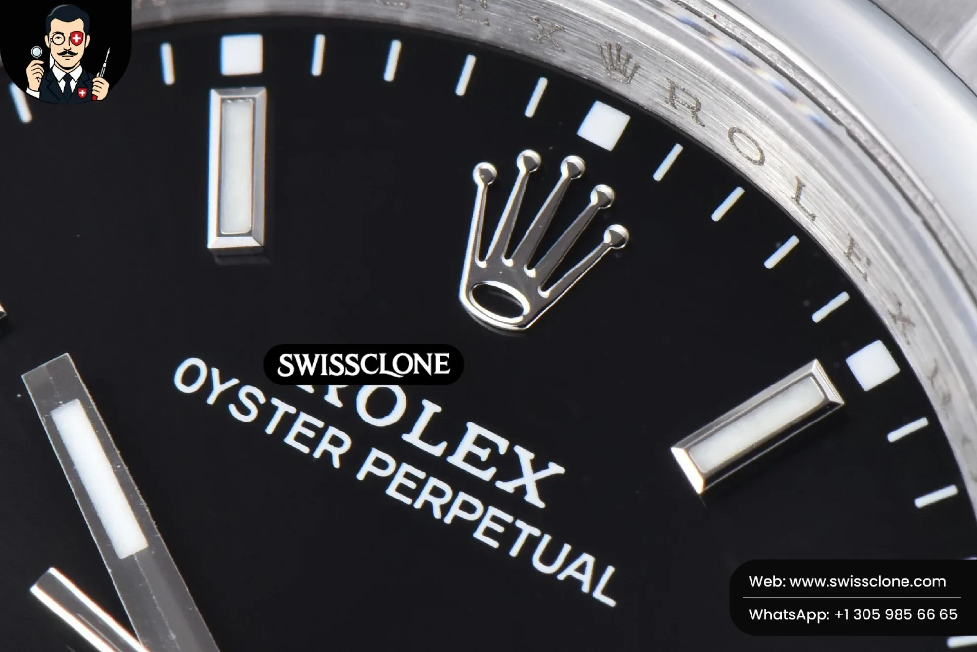 Rolex Oyster Perpetual 126000 36mm 904L Black Dial VR3230 1:1 Super Clone - Lateral Case Thickness Profile