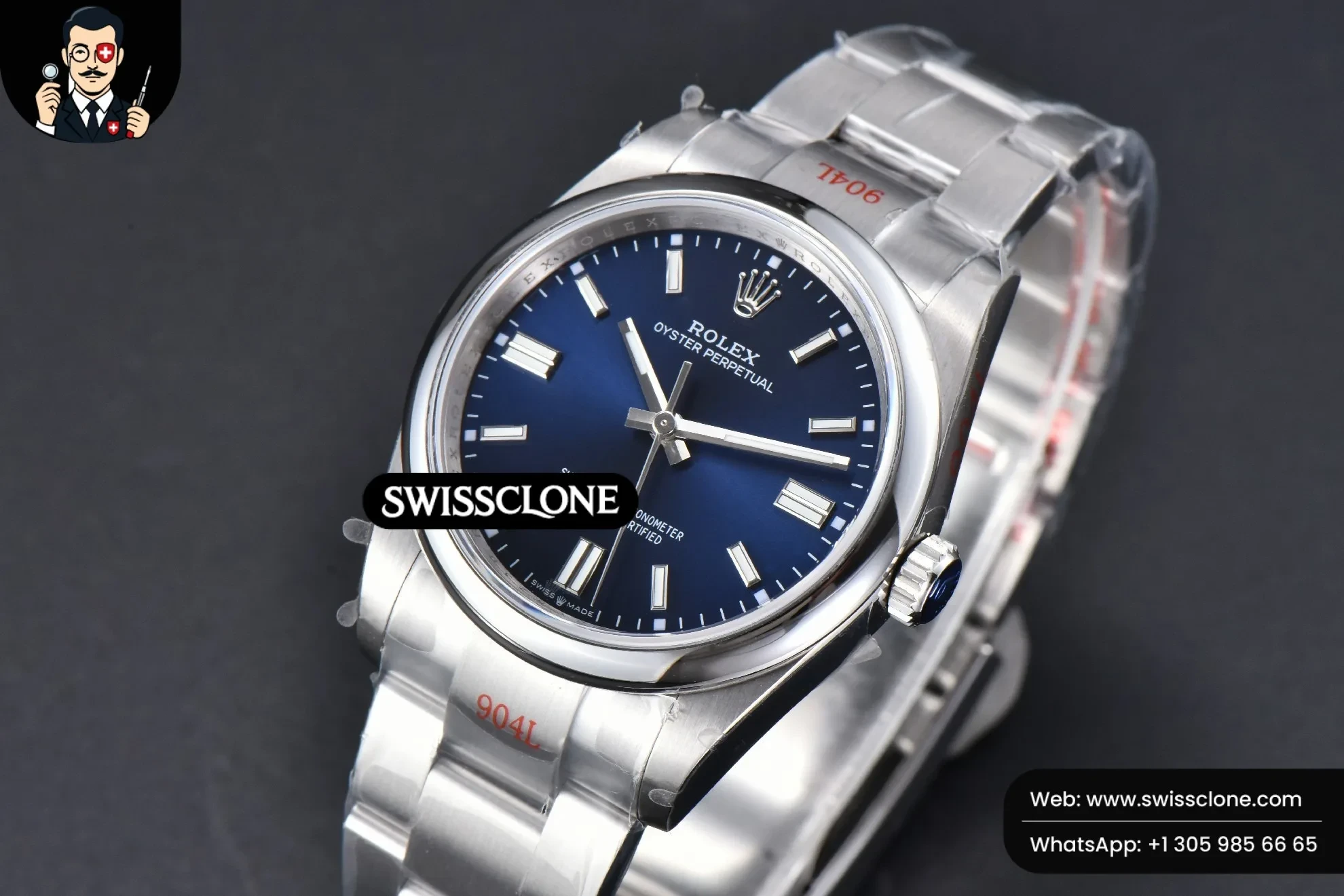 Rolex Oyster Perpetual 126000 36mm 904L Blue Dial VR3230 1:1 Super Clone - Clasp & Bracelet Finishing