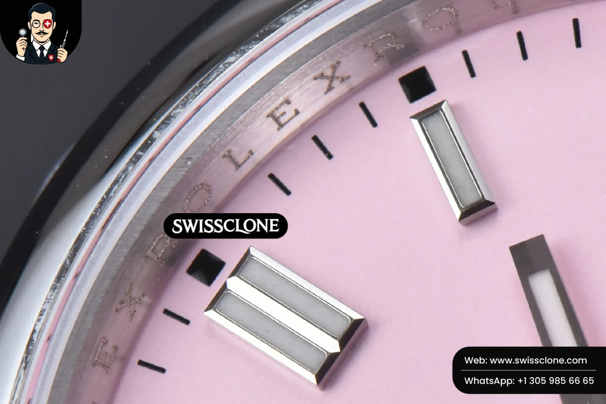 Rolex Oyster Perpetual 126000 36mm 904L Pink Dial VR3230 1:1 Super Clone - Lateral Case Thickness Profile