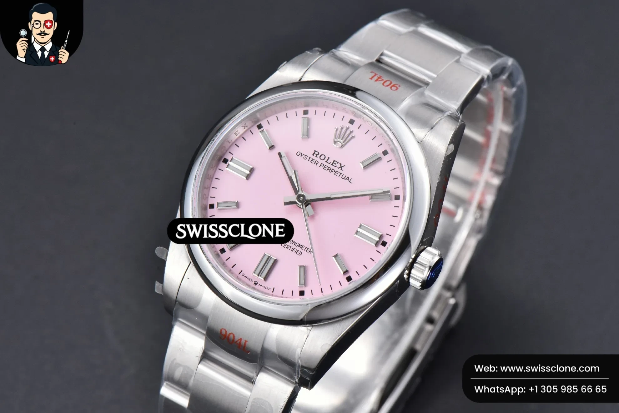 Rolex Oyster Perpetual 126000 36mm 904L Pink Dial VR3230 1:1 Super Clone - Clasp & Bracelet Finishing