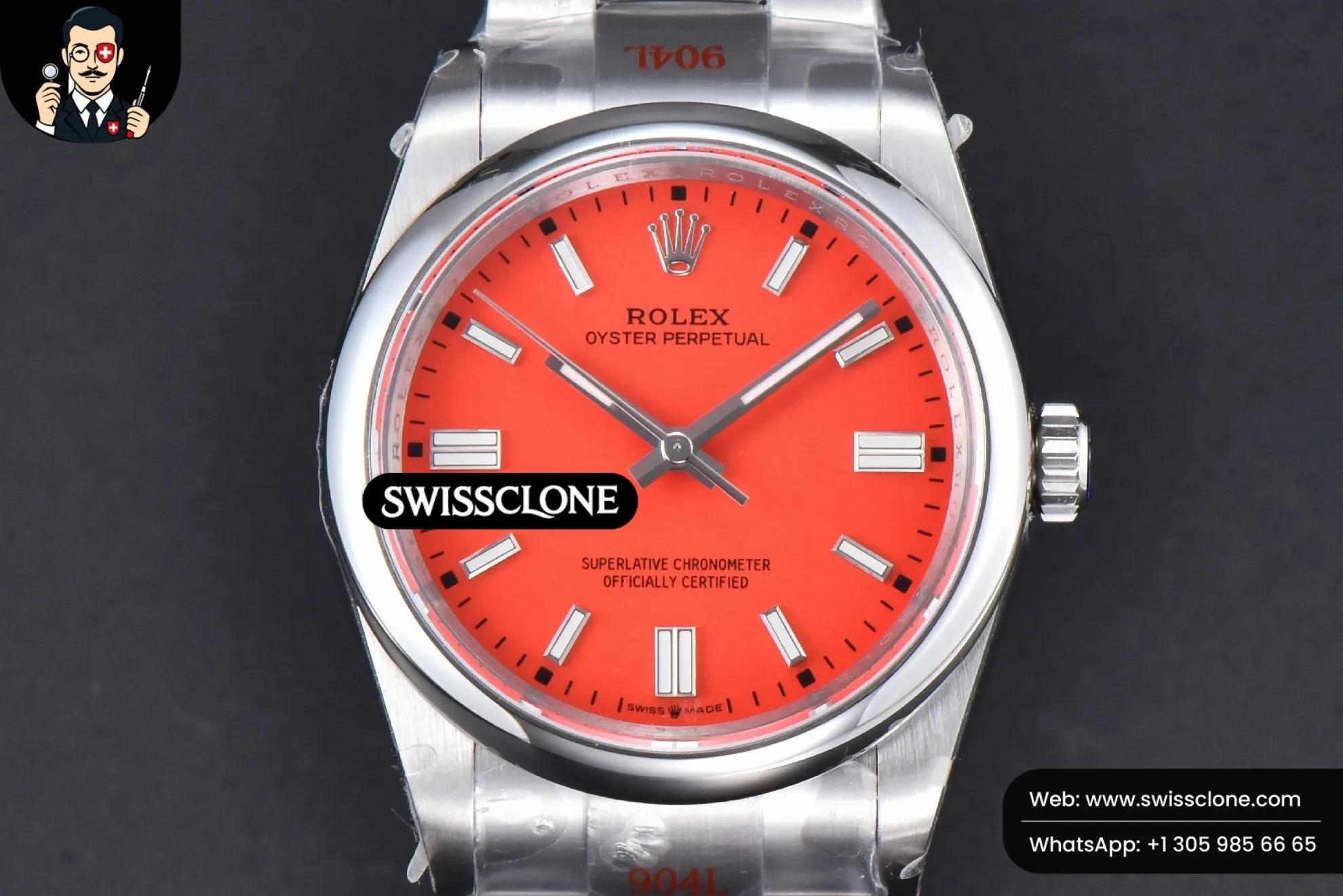 Rolex Oyster Perpetual 126000 36mm 904L Red Dial VR3230