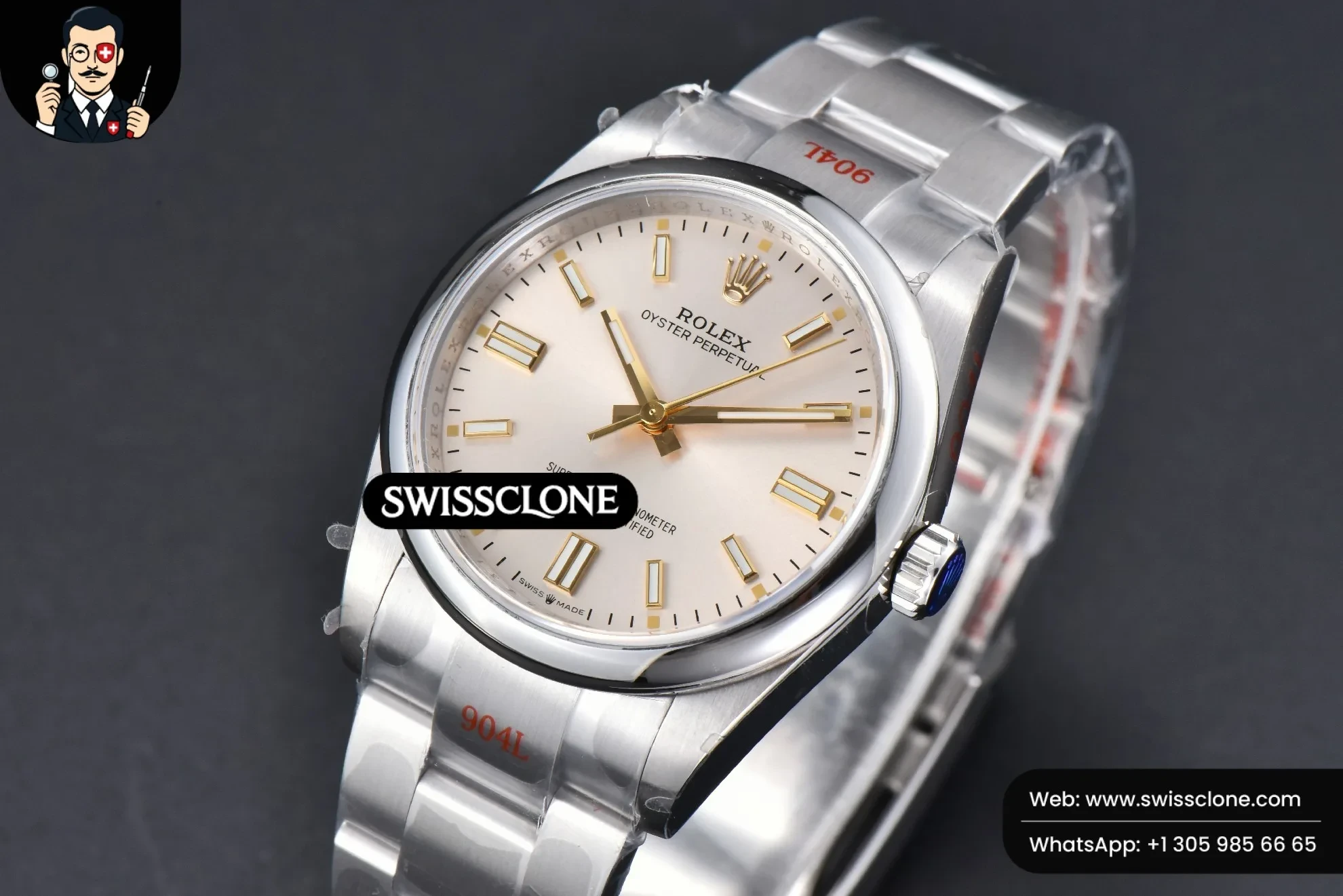 Rolex Oyster Perpetual 126000 36mm 904L Silver Dial VR3230 1:1 Super Clone - Clasp & Bracelet Finishing