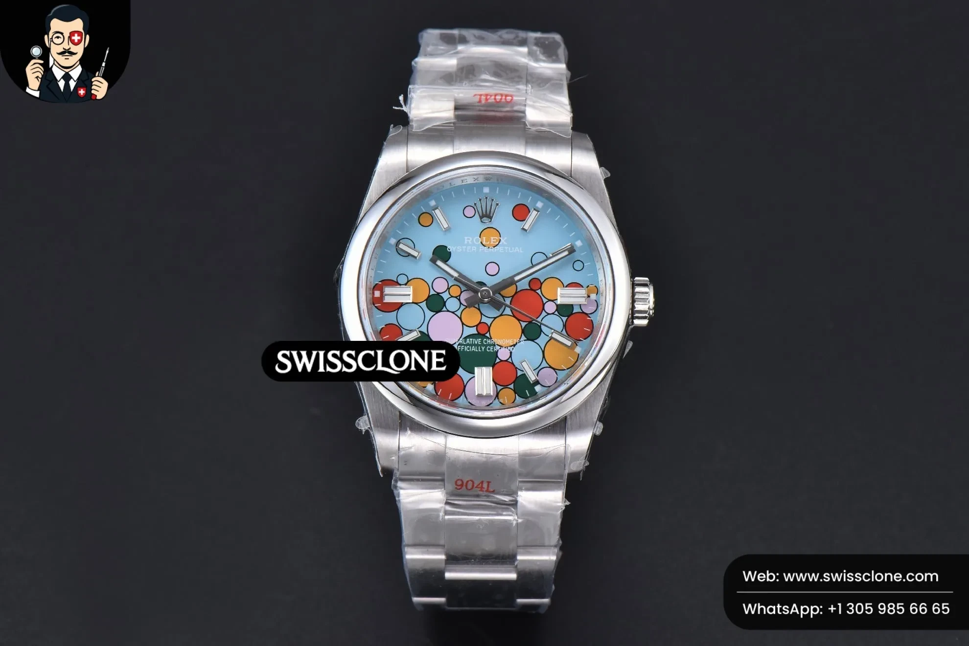 Rolex Oyster Perpetual 126000 36mm 904L Smooth Bezel Tiffany Ballon Blue Dial VR3230