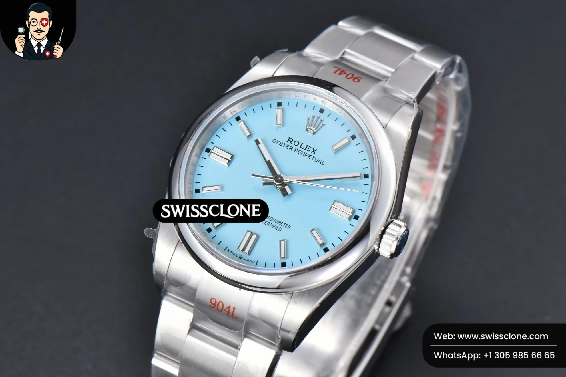Rolex Oyster Perpetual 126000 36mm 904L Tiffany Blue Dial VR3230 1:1 Super Clone - Clasp & Bracelet Finishing