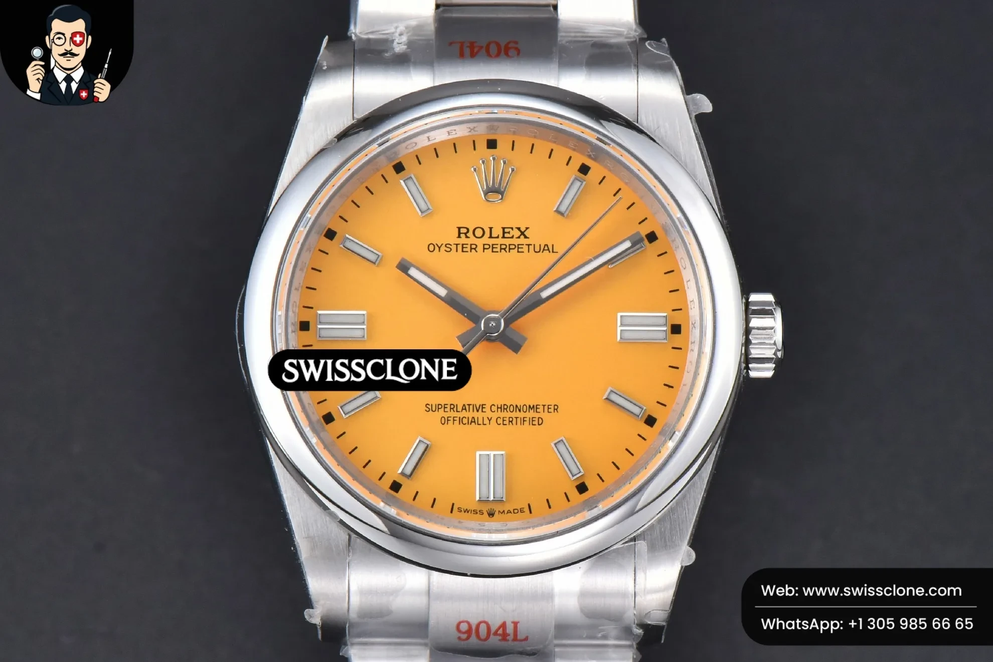Rolex Oyster Perpetual 126000 36mm 904L Yellow Dial VR3230
