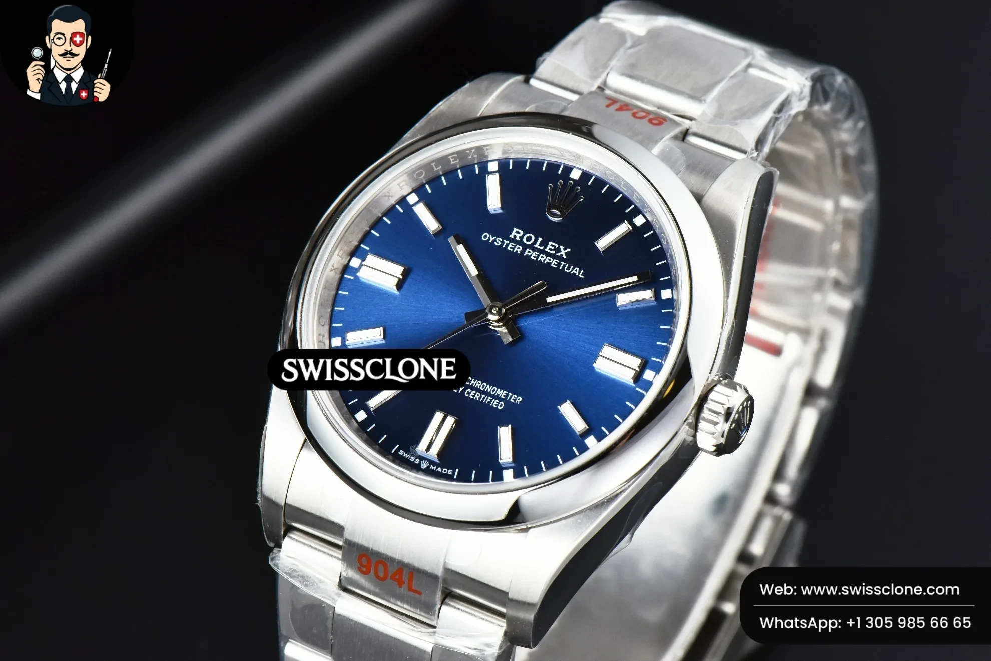 Rolex Oyster Perpetual 126000 36mm Blue Dial 1:1 Super Clone - Bezel & Case Profile