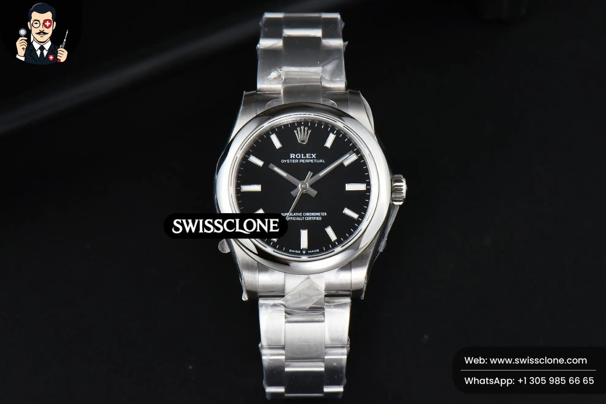 Rolex Oyster Perpetual 277200 31mm Black Dial 1:1 Super Clone - Dial Macro Close-Up
