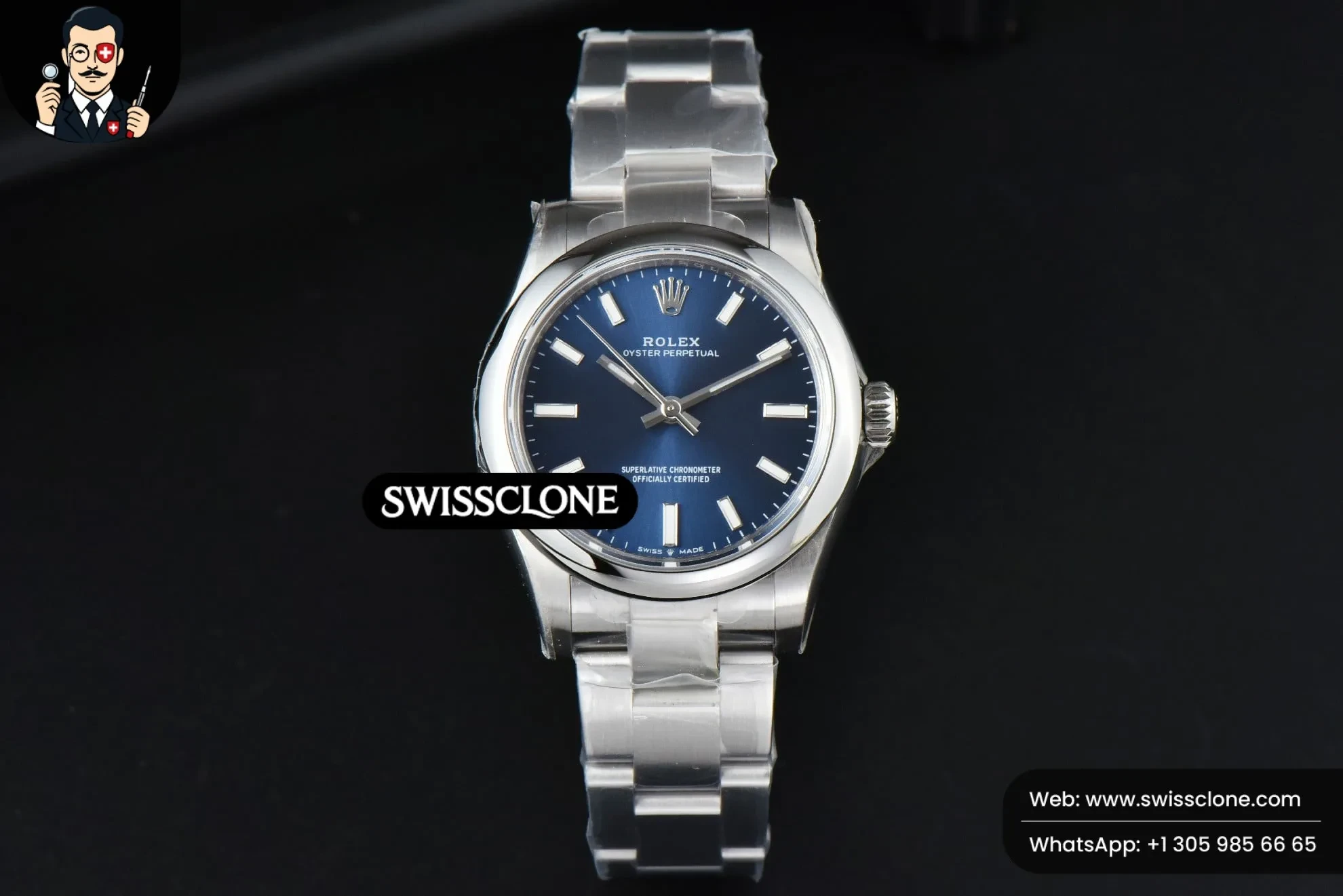 Rolex Oyster Perpetual 277200 31mm Blue Dial 1:1 Super Clone - Dial Macro Close-Up