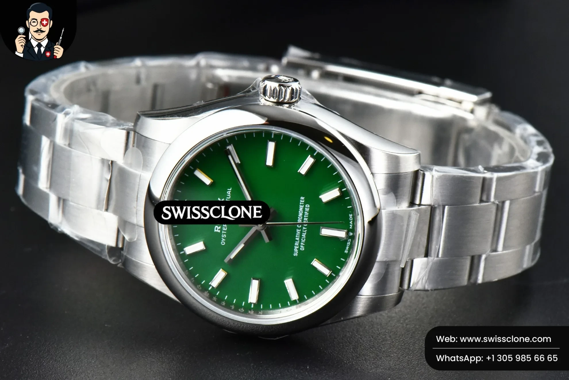 Rolex Oyster Perpetual 277200 31mm Green Dial 1:1 Super Clone - On-Wrist Presence View