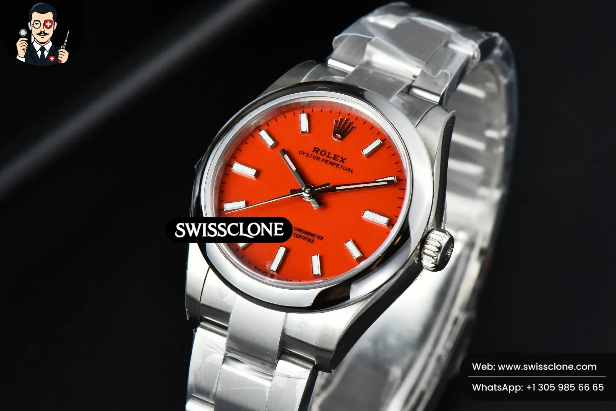 Rolex Oyster Perpetual 277200 31mm Red Dial 1:1 Super Clone - Bezel & Case Profile