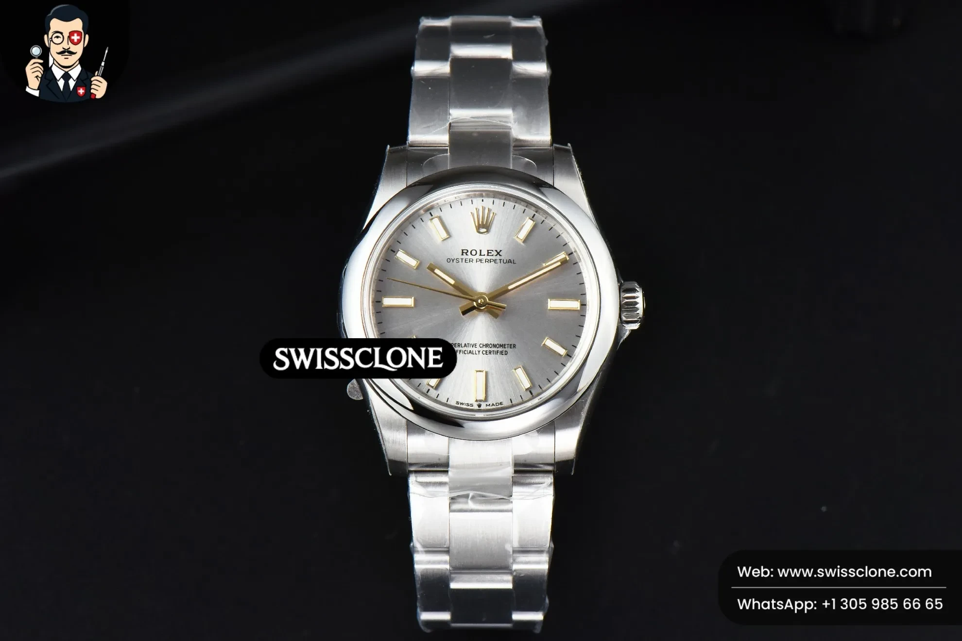 Rolex Oyster Perpetual 277200 31mm Silver Dial 1:1 Super Clone - Dial Macro Close-Up