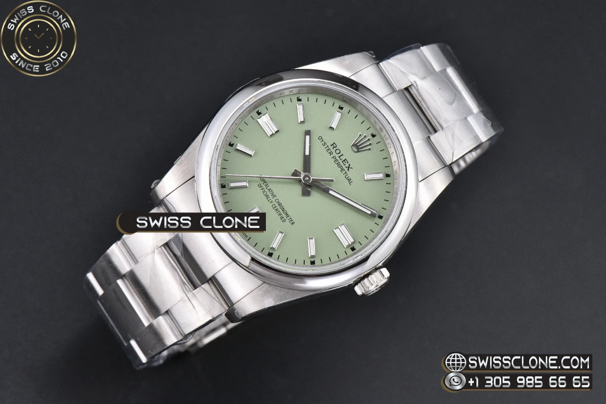 Rolex Oyster Perpetual 36mm 126000 316L Pistachio Green Dial SH3132 1:1 Super Clone - Bezel & Case Profile