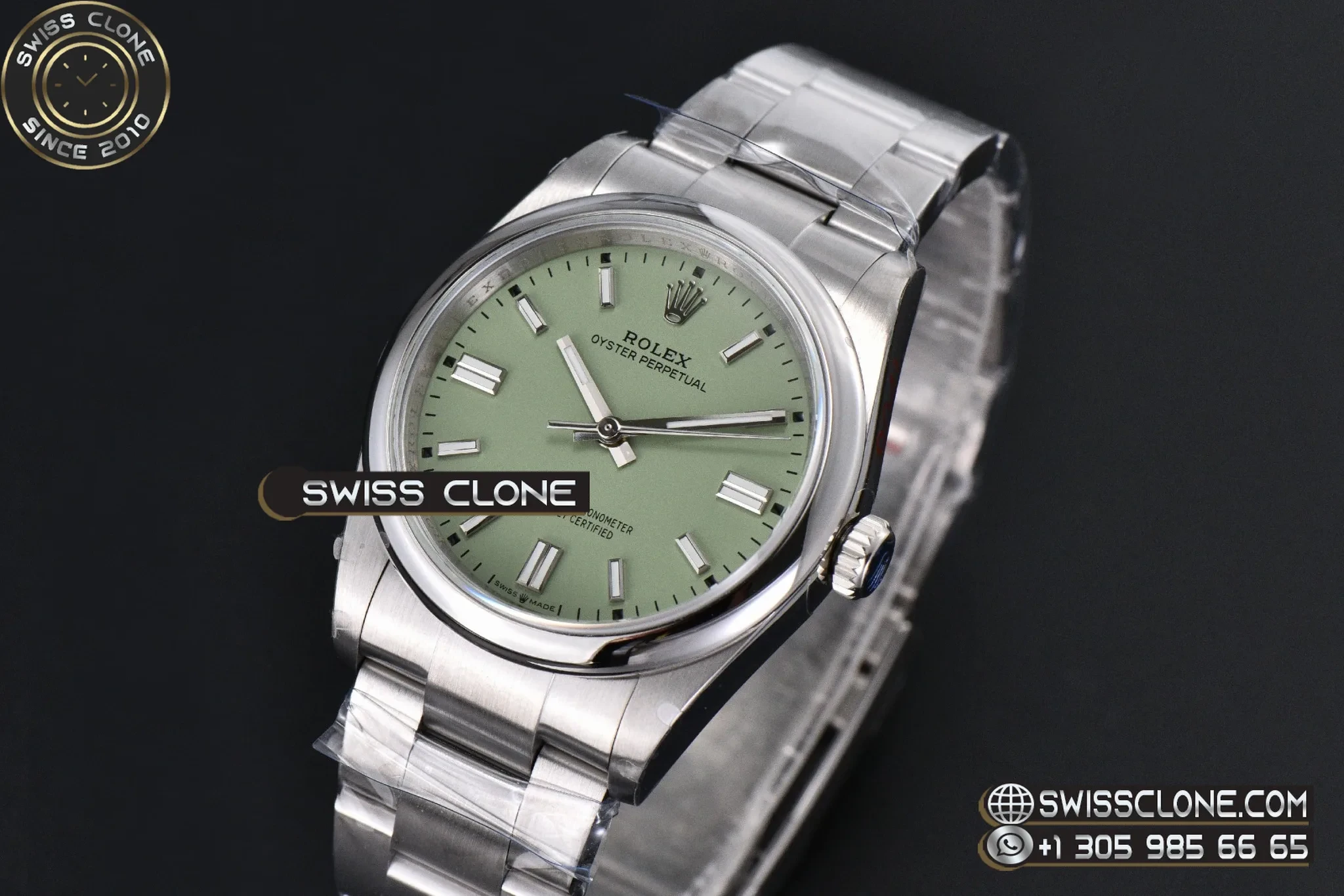 Rolex Oyster Perpetual 36mm 126000 904L Pistachio Green Dial VR3132 1:1 Super Clone - Bezel & Case Profile