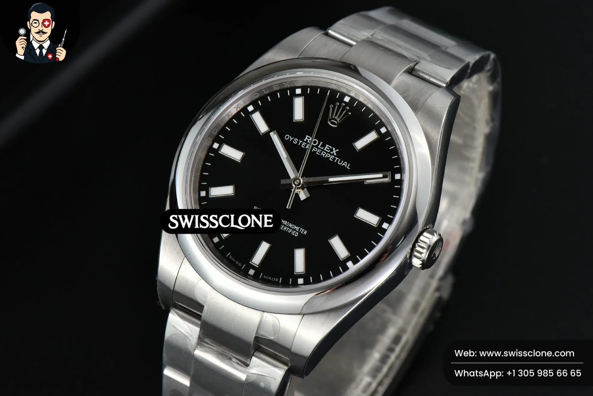 Rolex Oyster Perpetual 39mm 114300 Black Dial 1:1 Super Clone - Bezel & Case Profile