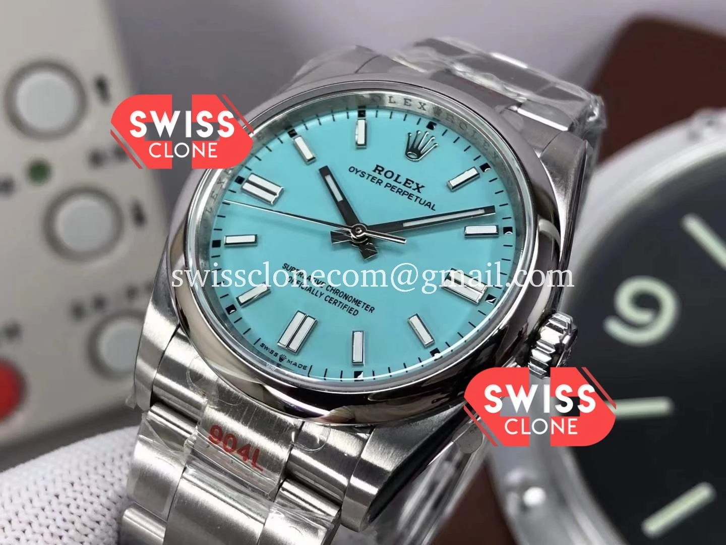 Rolex Oyster Perpetual 41mm Tiffany Blue REF#124300 1:1 Super Clone - Bezel & Case Profile